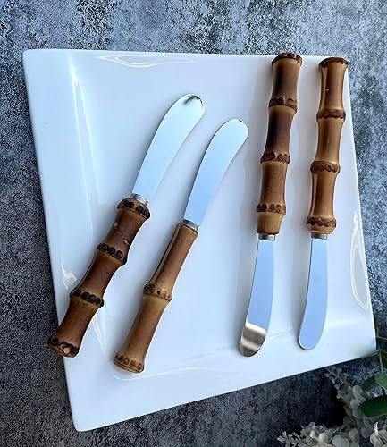 Miniatura 4 de Juego de 4 cuchillos de mantequilla, cuchillo de paté esparcidor de queso, cuchillas gruesas y suaves, fuerte para esparcidores de mantequilla,