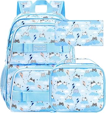UFNDC Backpack for Girls, 17.5" Water Resistant Cat Galaxy Tie-Dye School Backpacks, Teens Bookbag for Women College Middle