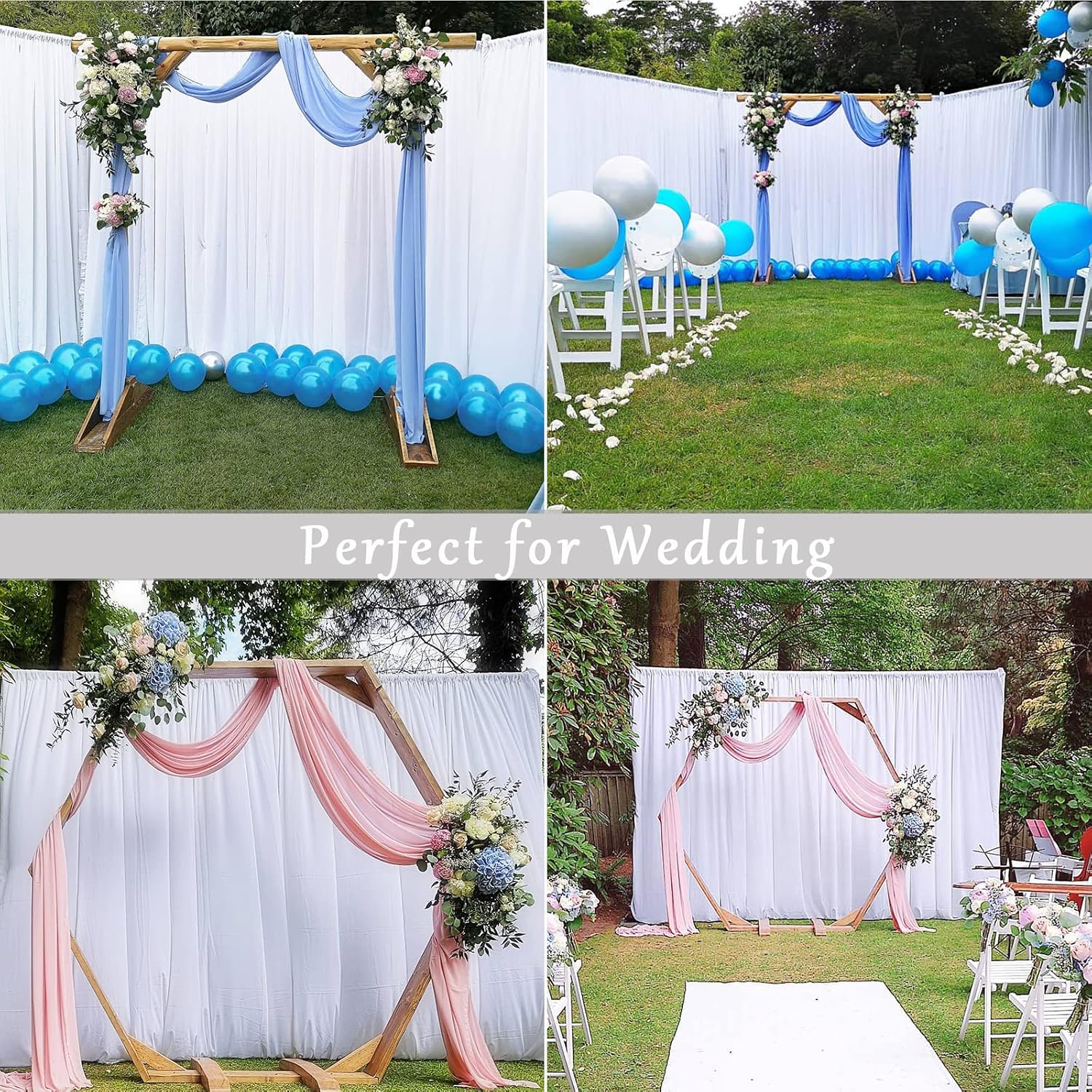 White Backdrop 8ft x 10ft Photo Wedding Backdrop Polyester Fabric Photography Backdrop for Photoshoot Parties Curtain