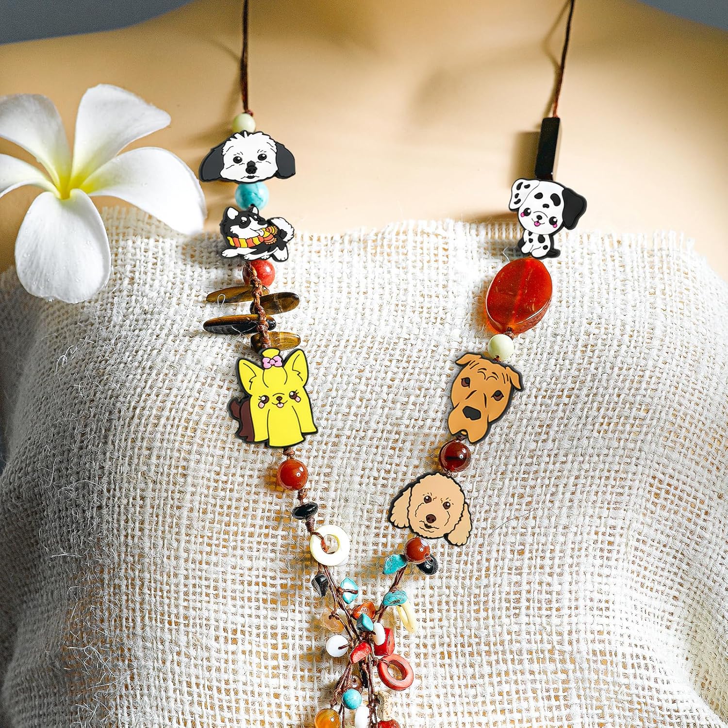 26 Silicone Focal Beads,Dog Silicone Focal Beads Bulk,Cute Cartoon Shapes,Suitable for Diy Bracelet Lanyard Pendant Crafts,Creative Gifts for Friends Who Like Pet Crafts - Image 6