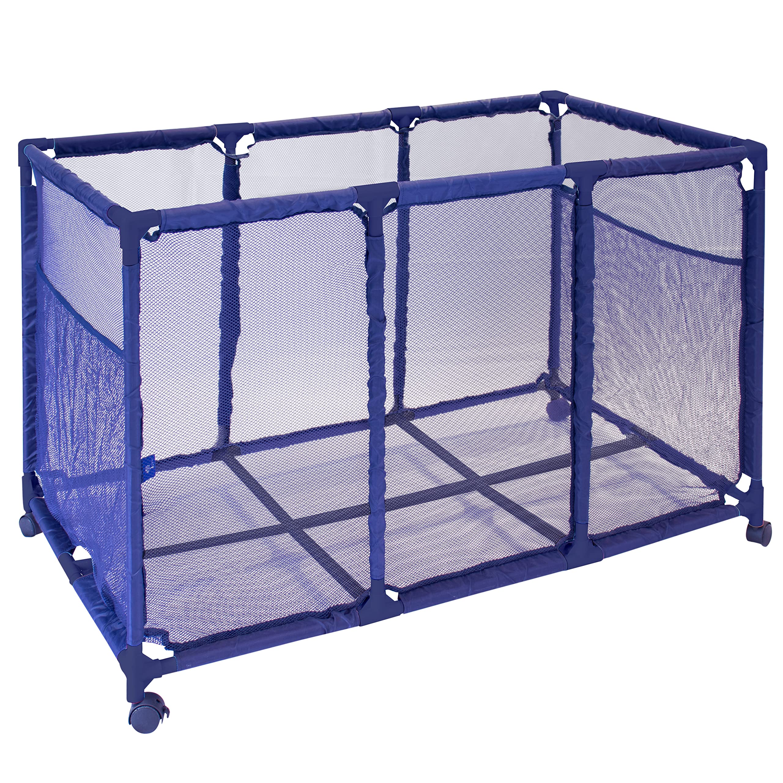 Pool Bins Pool Noodles Holder, Toys, Floats, Balls and Floats Equipment Mesh Rolling Storage Organizer Bin, Kids Height, Large (25" L x 43" W x 28" H)