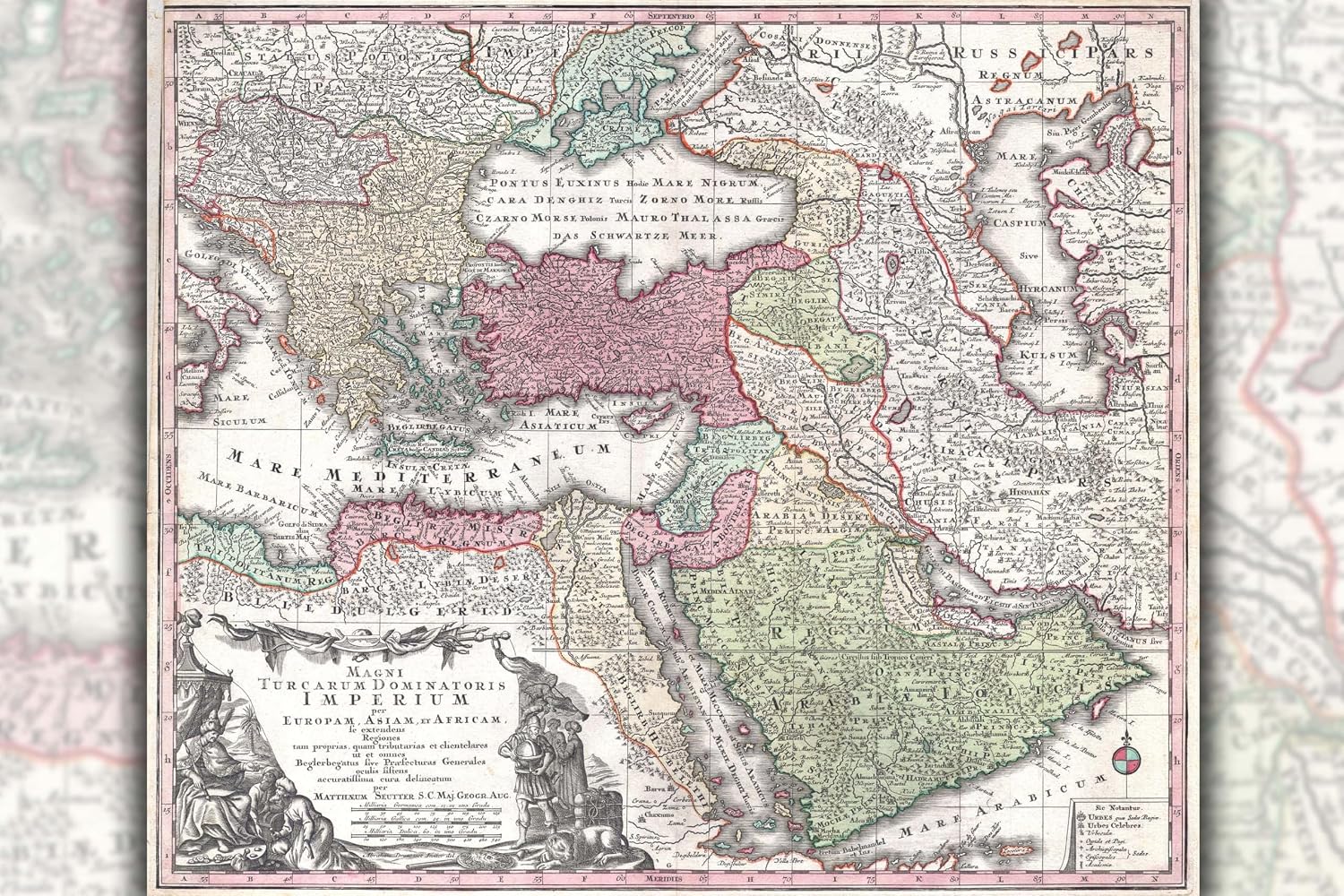 History Galore 24"x36" Gallery Canvas, 1730 Seutter Map of Turkey (Ottoman Empire), Persia and Arabia