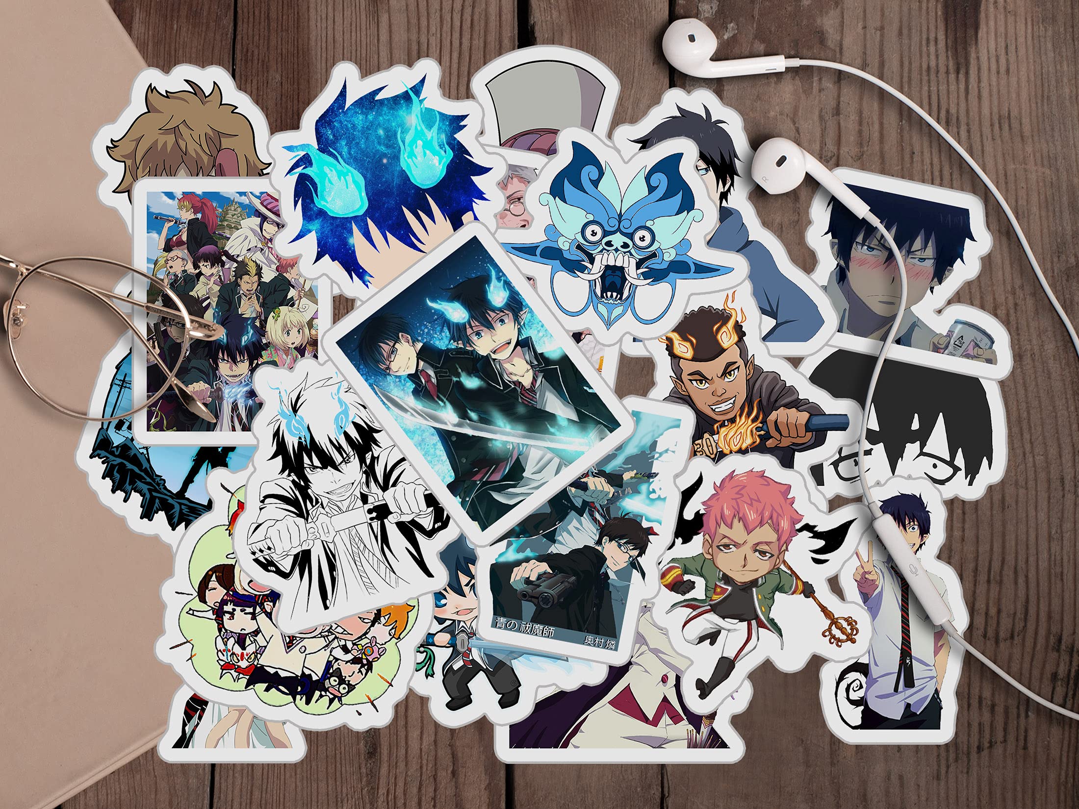 Amazon.com: Blue Exorcist Rin Okumura with Friend Sticker for Phone,  Laptop, Skateboard, Car Pack 20 Pcs Size 3" : Electronics