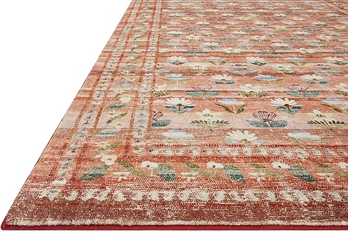 Miniatura 4 de Rifle Paper Co. x Loloi Courtyard Collection COU-05 - Alfombra de pasillo de terracota de 2 pies 6 pulgadas x 7 pies 6 pulgadas. CloudPile