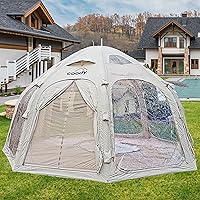 Vista 9 de Coody - Tiendas de campaña inflables de lona con gato de estufa, tienda de campaña familiar de haz de aire de primera calidad, lona de algodón
