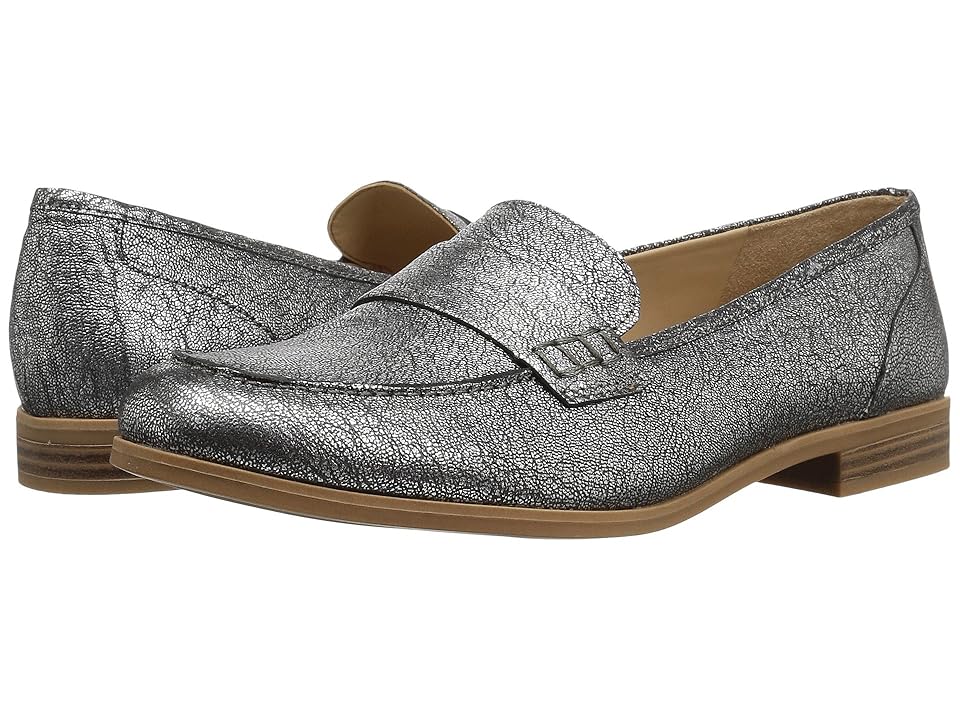 

Naturalizer Veronica (Silver Metallic Crackled Leather) Women's Slip on Shoes