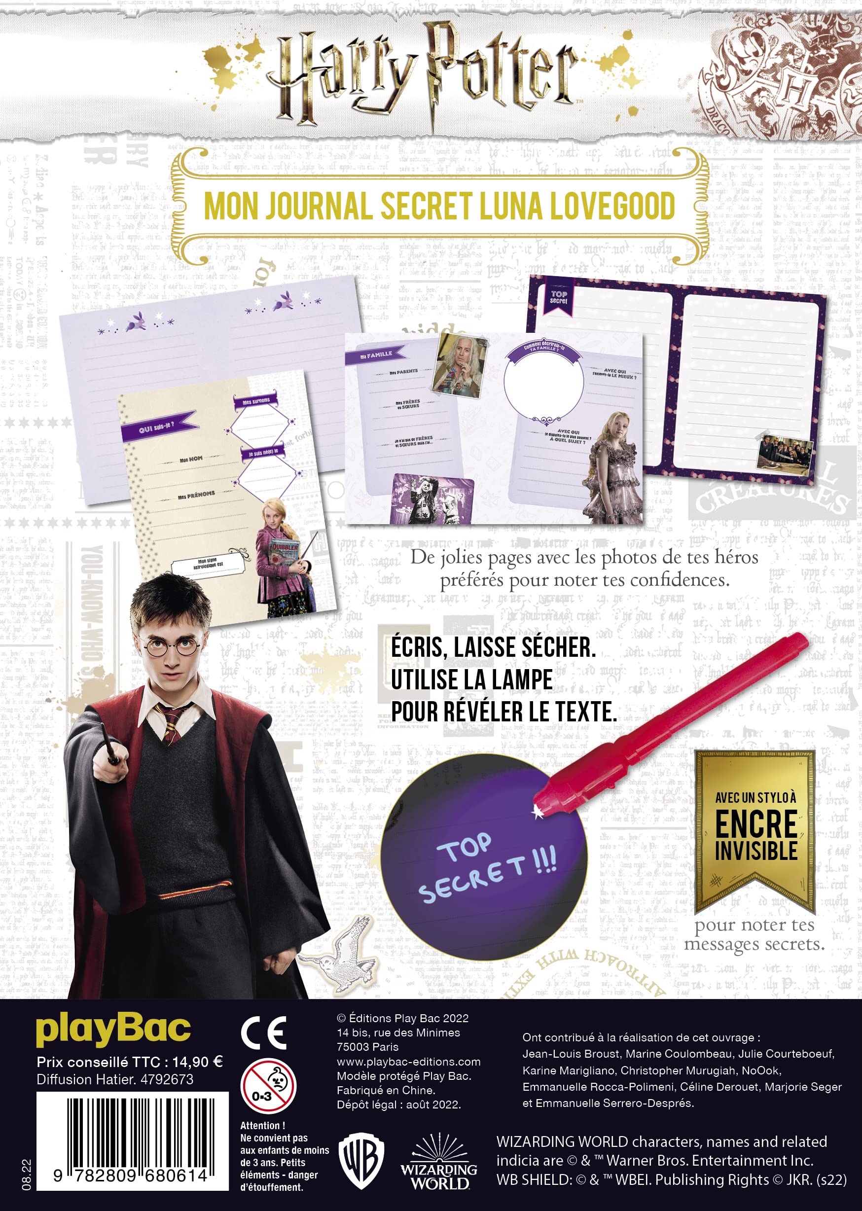 Harry Potter - Journal secret Luna à encre invisible: Avec un stylo à encre invisible