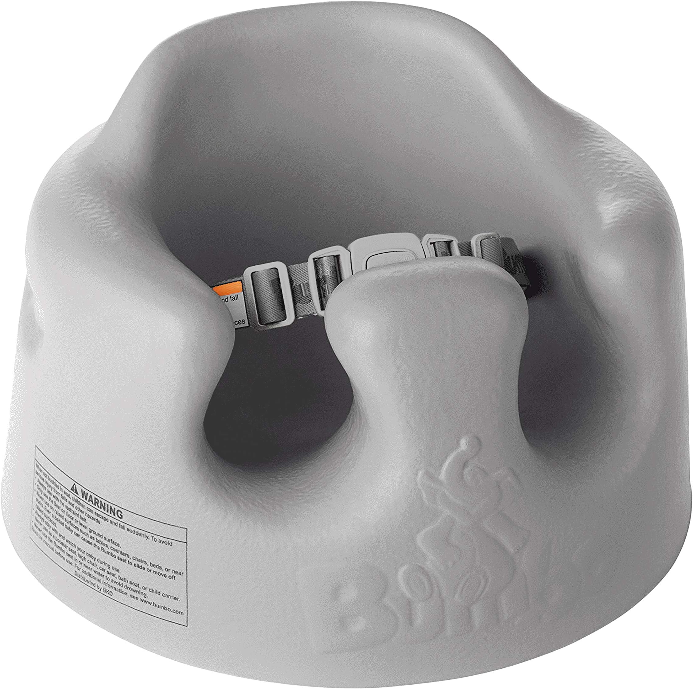 Bumbo – Floor Seat 3-Point Safety Harnesses-Cool Grey | Easy to Clean | Super Soft Comfort | Contoured for Ultimate Support | ideal for ages 3-12months+