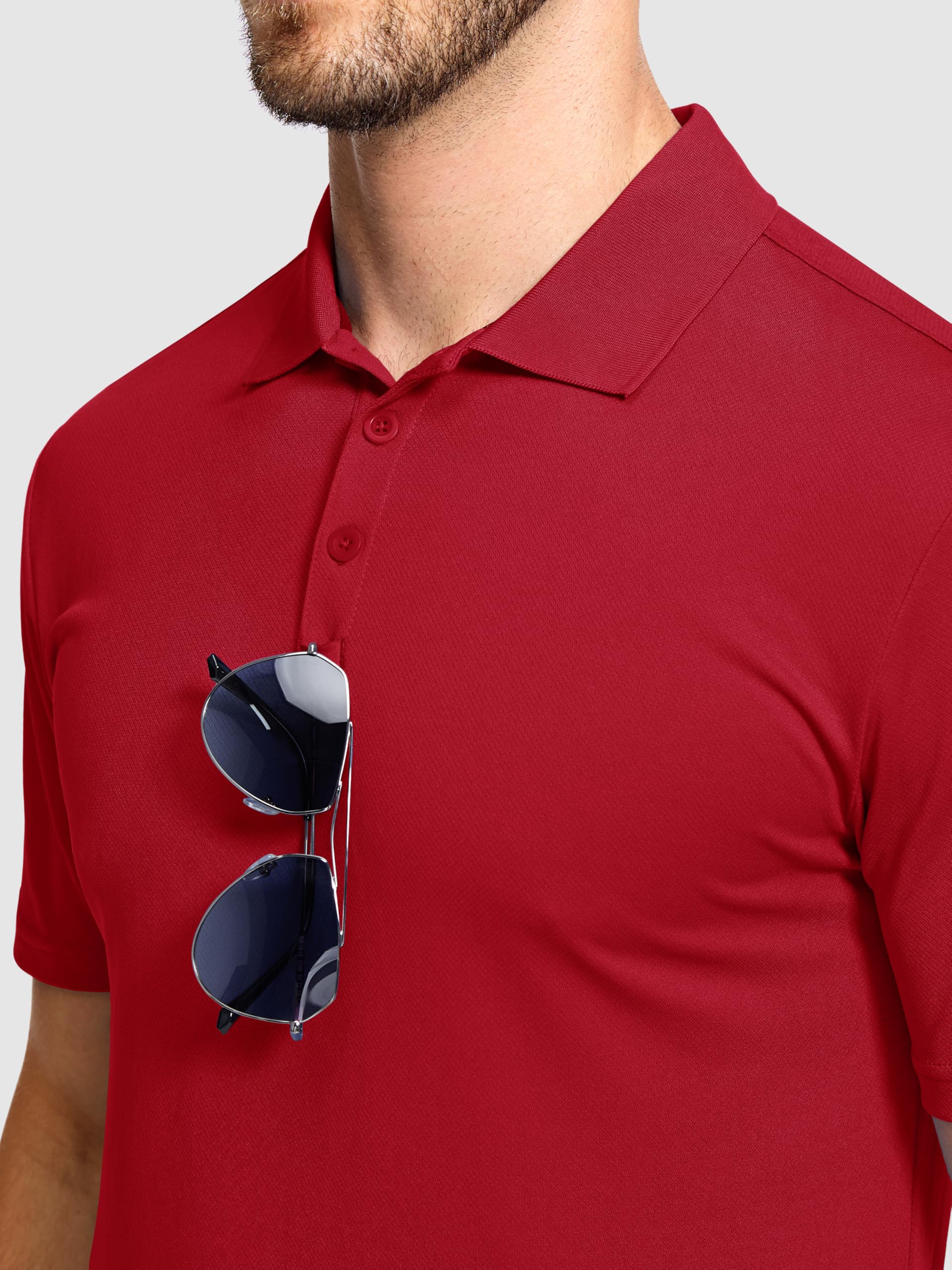 3er Pack Poloshirt Herren Kurzarm Atmungsaktiv Sport Polo Shirts Leicht Golf Tennis Polohemd Sommer Schnelltrocknend Tshirt Männer Set