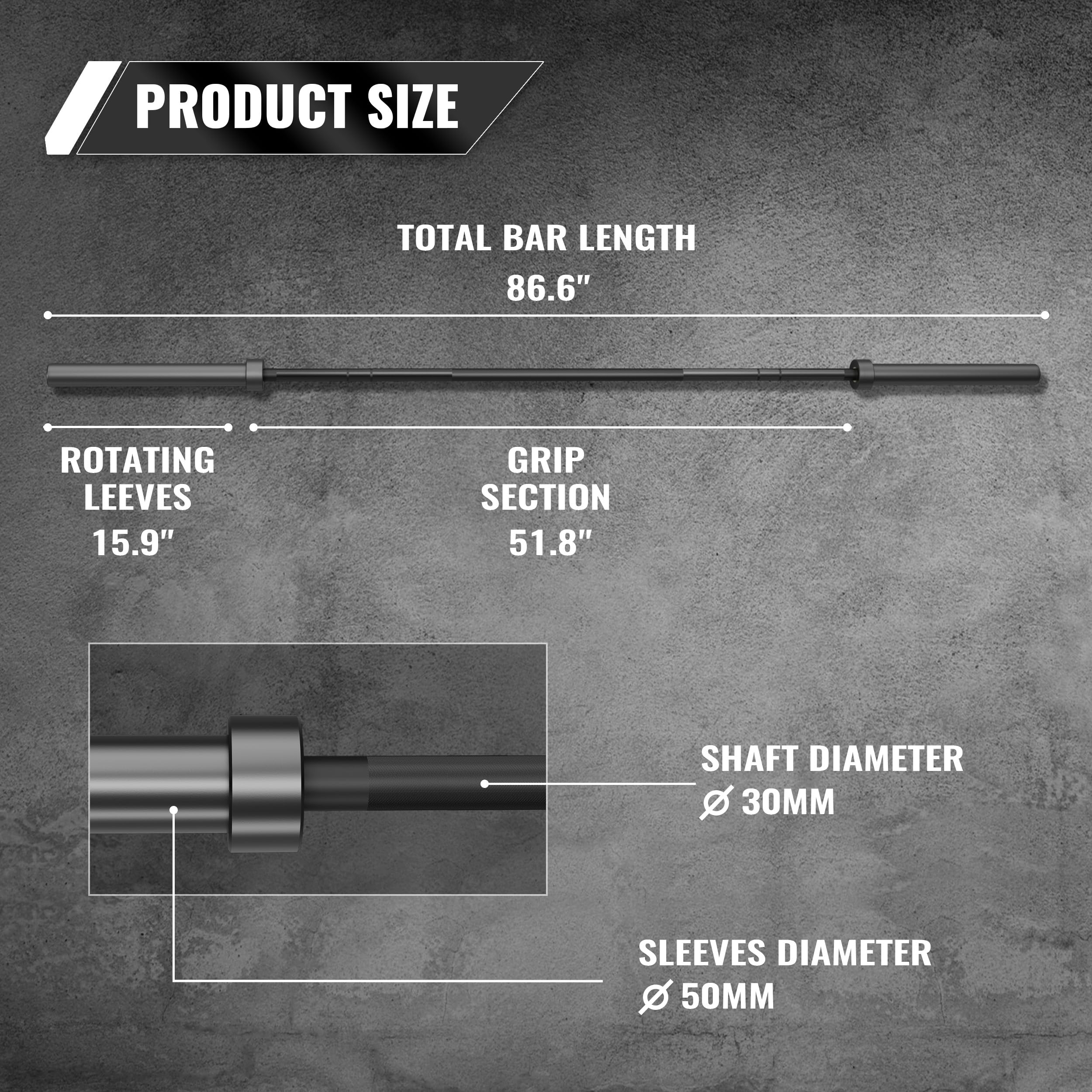 MAJOR FITNESS 7FT Barbell 20KG Home Gym - Basic (Black)