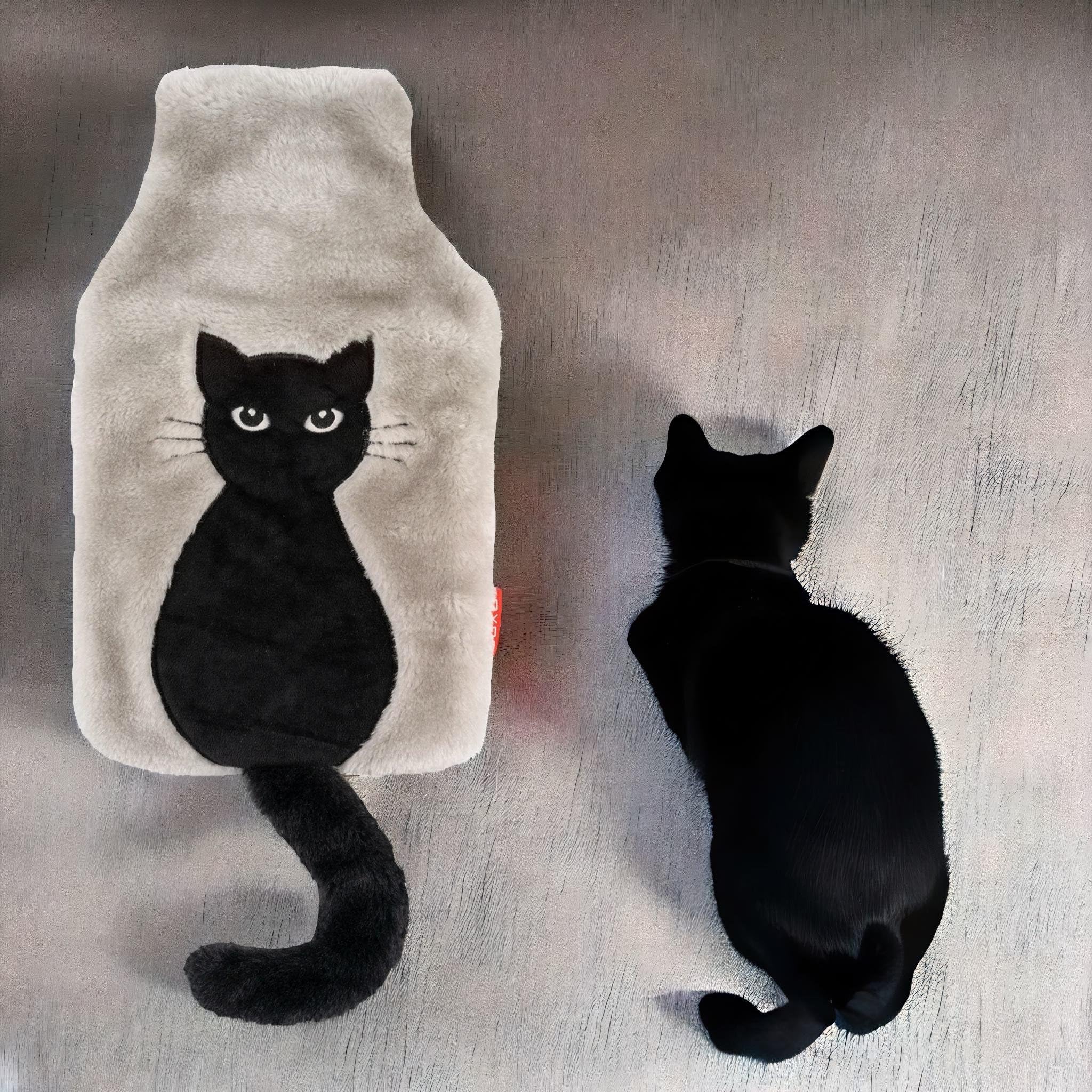 soxo Bouillotte Eau Chaude Cadeau Pour Bebe Peluche Bouillote Anti Colique Enfant Bouillotes Chat Queue