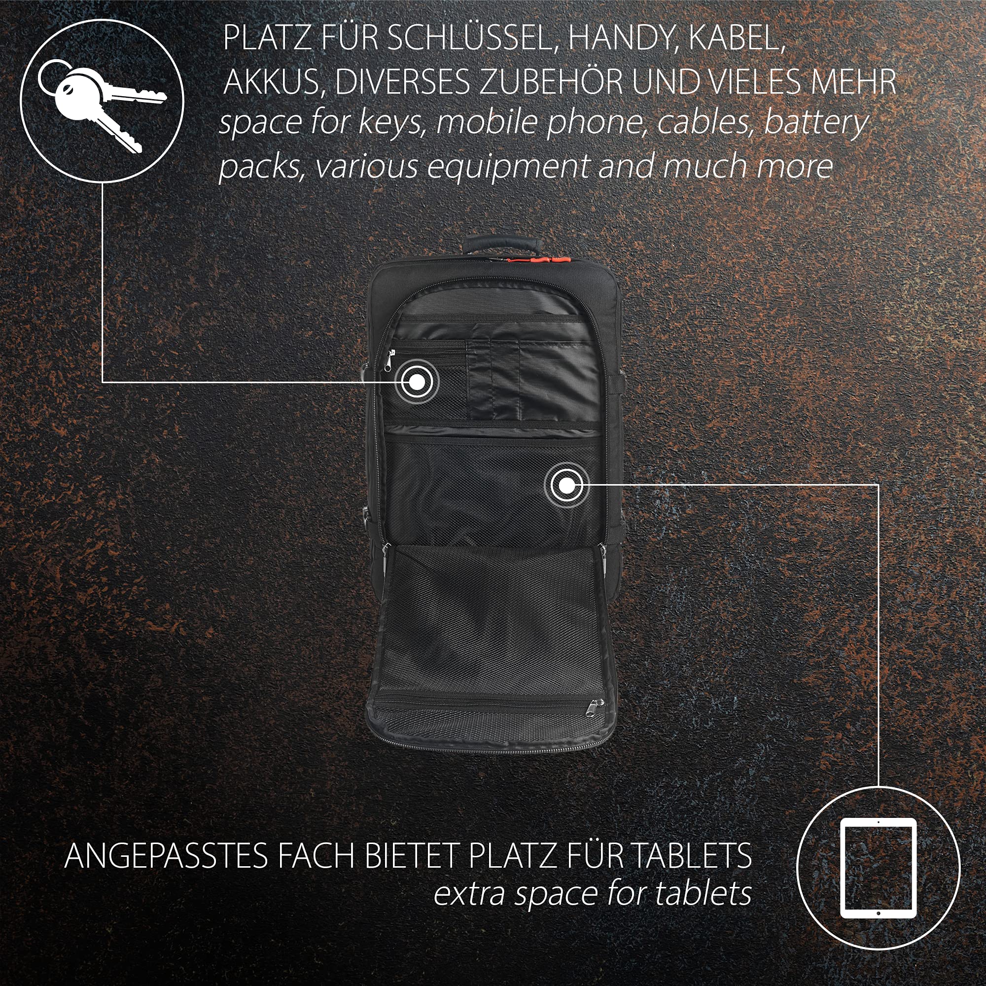 Zaino professionale appositamente adatto per DJI Avata 2 Combo – Fly More Set – Made in Germany, Nero , Zaino