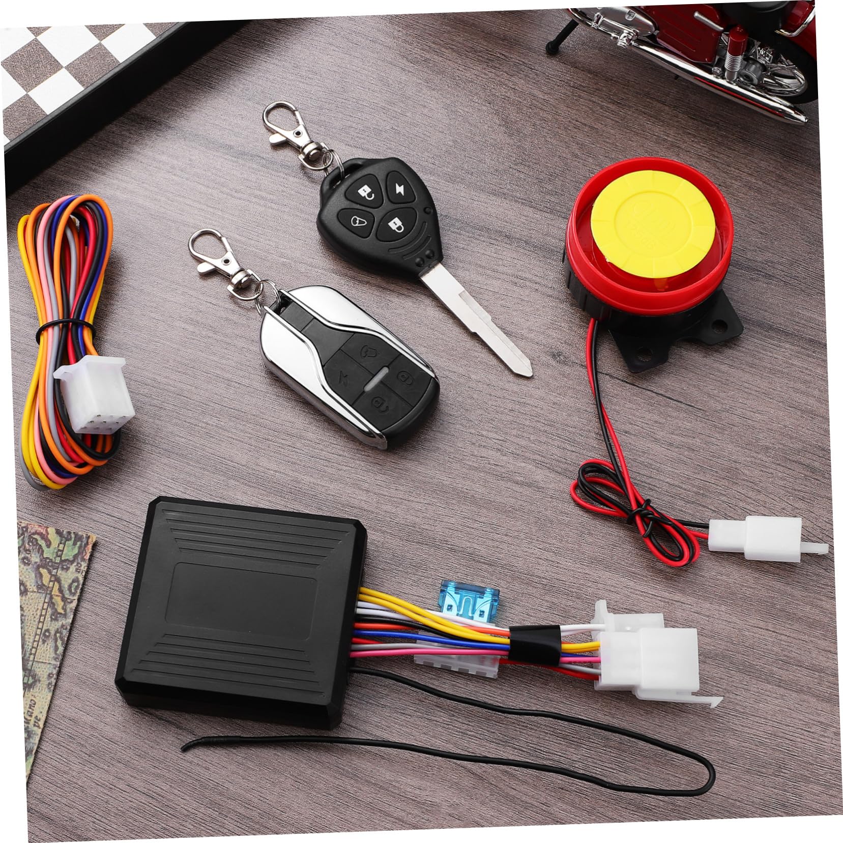 Allarme Antifurto Moto 315mhz Abs con Avvio Remoto | Scooter e Motociclette, Nero, Batteria Inclusa e Telecomando, Quiescente ≤3, 5