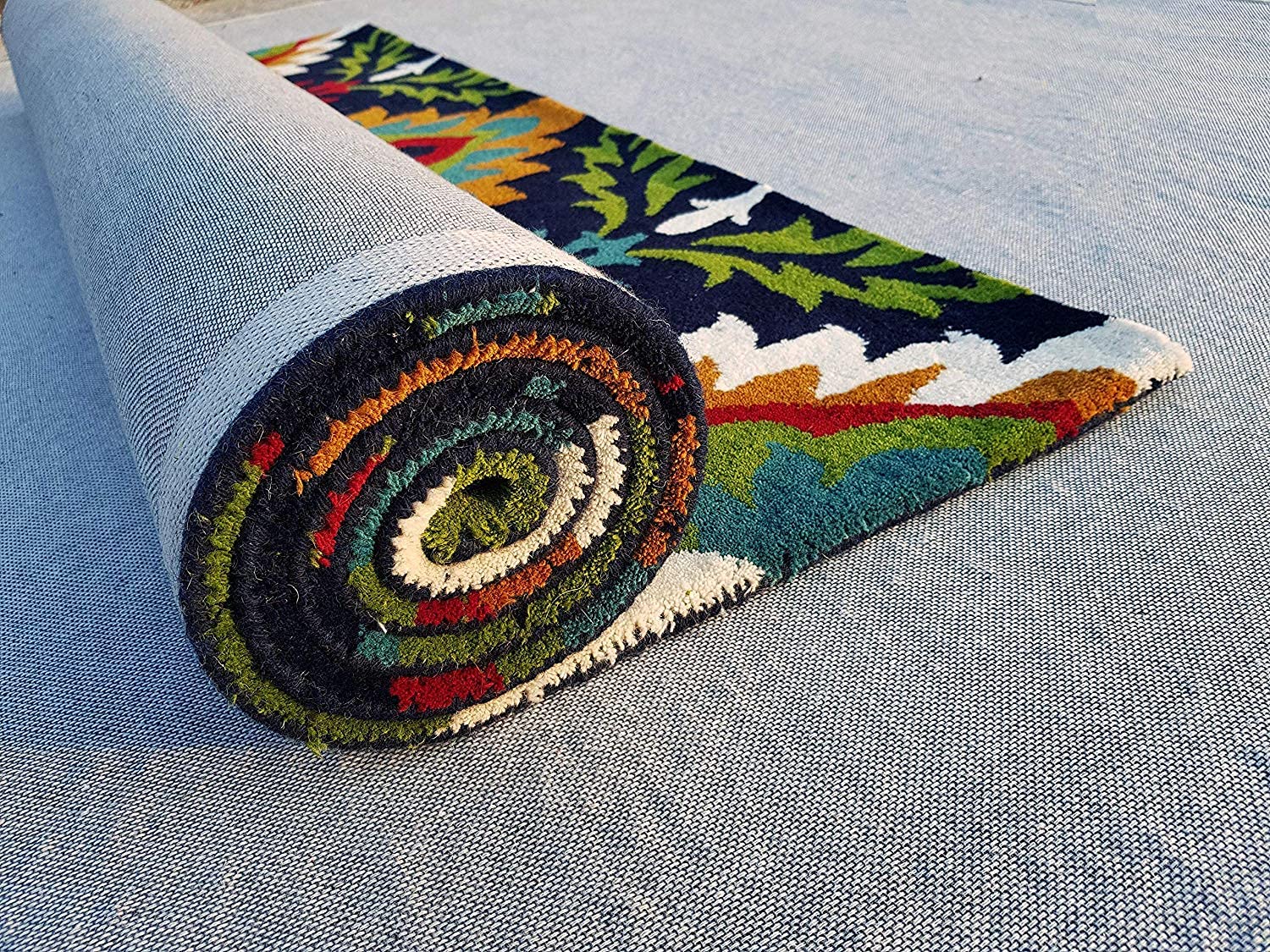 Buy Bhadohi Carpet Industries Premium Floral Carpet for Living Room