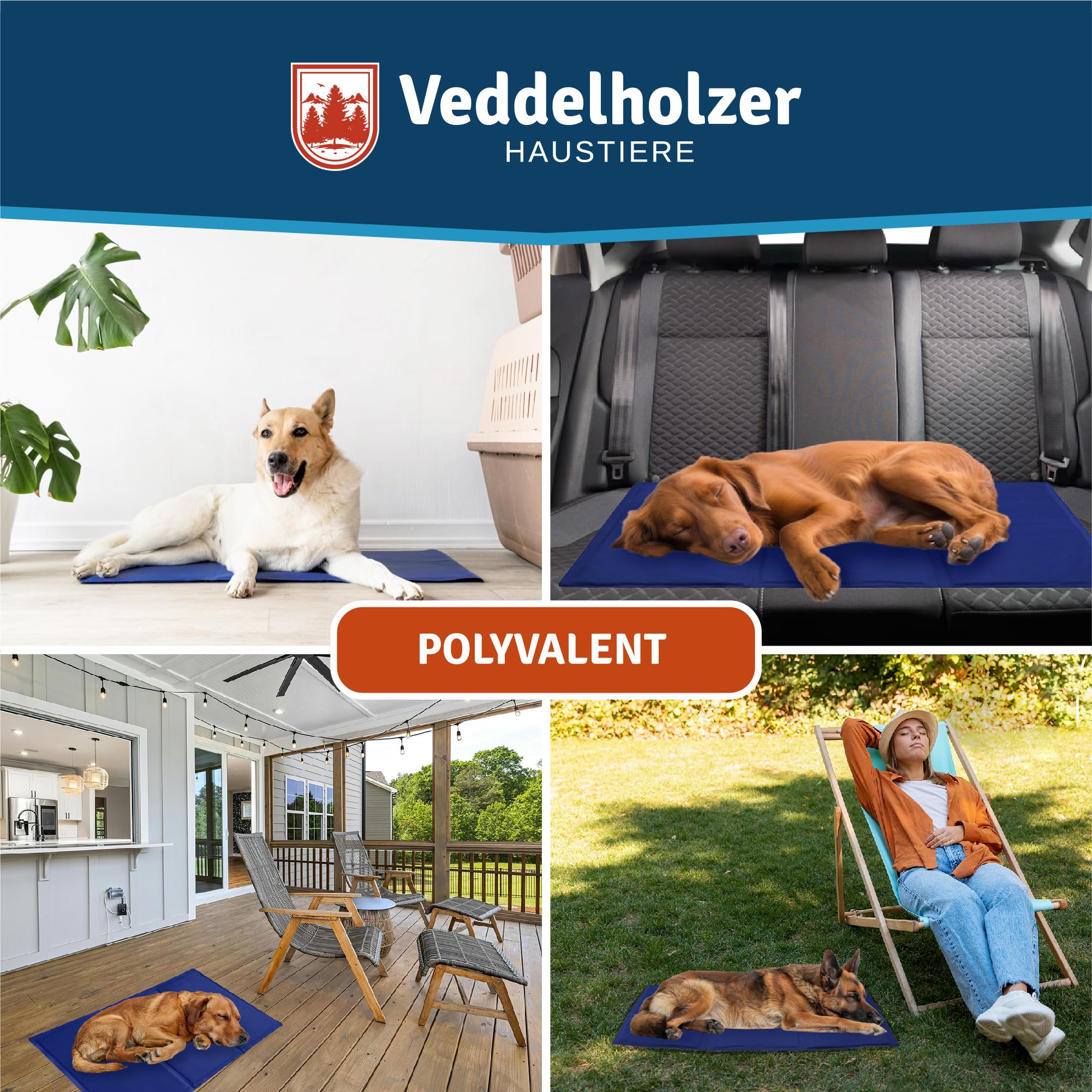 Veddelholzer Tapis rafraîchissant (L) pour Chien Extra épais, résistant aux Rayures, Auto-refroidissant sans électricité, Parfait pour l'été et Les Voyages pour Chiens de Petite, Moyenne et Grande