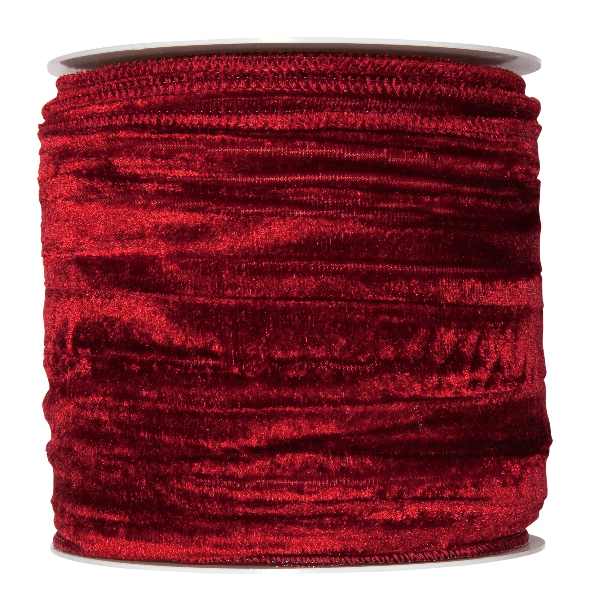 Floristrywarehouse Red Wine Christmas Crushed Velvet Fabric Ribbon 100Mm (4") Wide On 8M Roll Wi