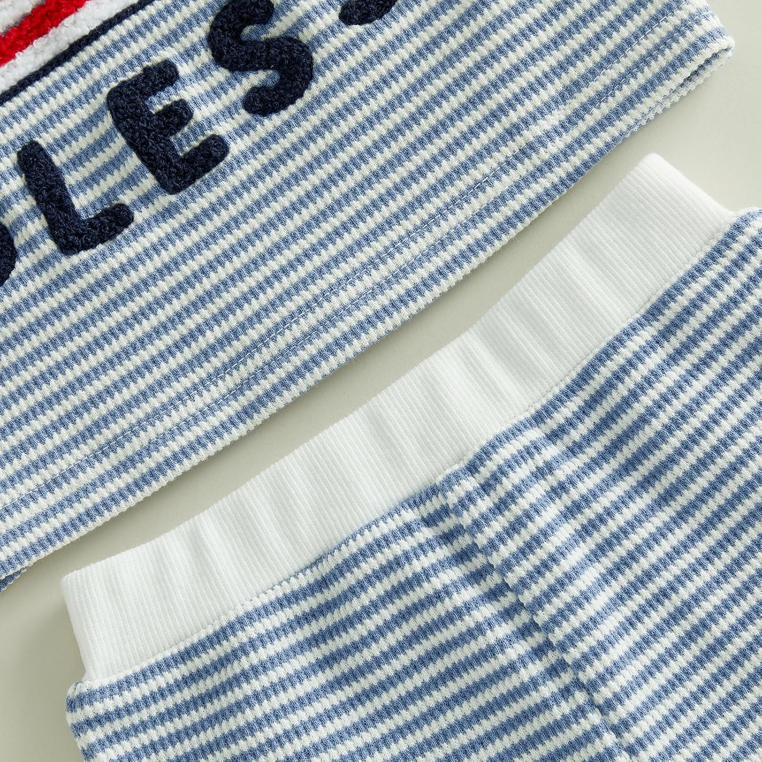 Toddler Baby Boy 4th of July Outfits Lettered Flag Embroidery Striped Short Sleeves T-Shirt Shorts Set Clothes