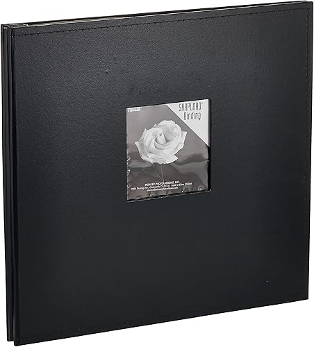 Pioneer Photo Albums Pioneer - Libro de memorias de cuero sintético cosido a presión de 12 x 12 pulgadas, color negro