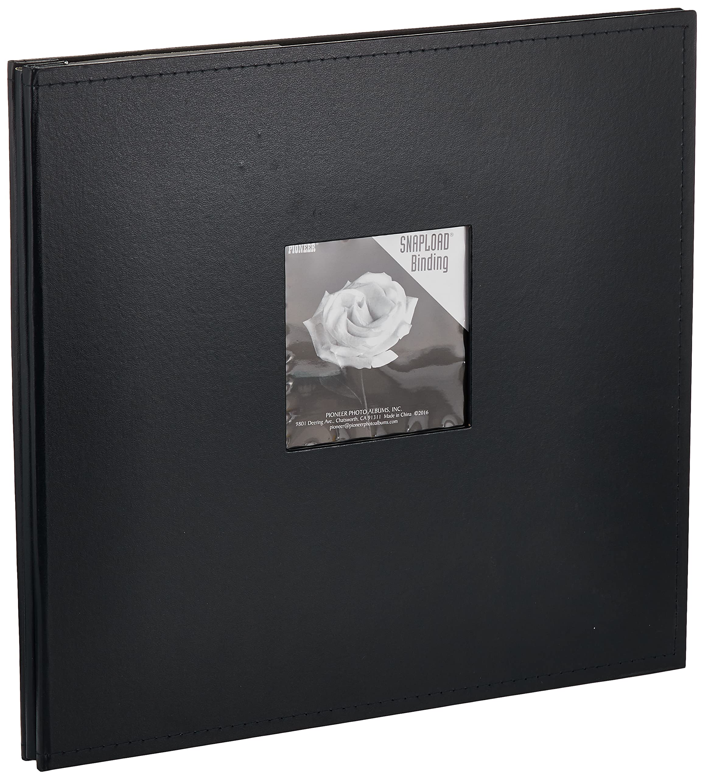 Pioneer Photo Albums Pioneer 12 Inch by 12 Inch Snapload Sewn Leatherette Frame Cover Memory Book, Black