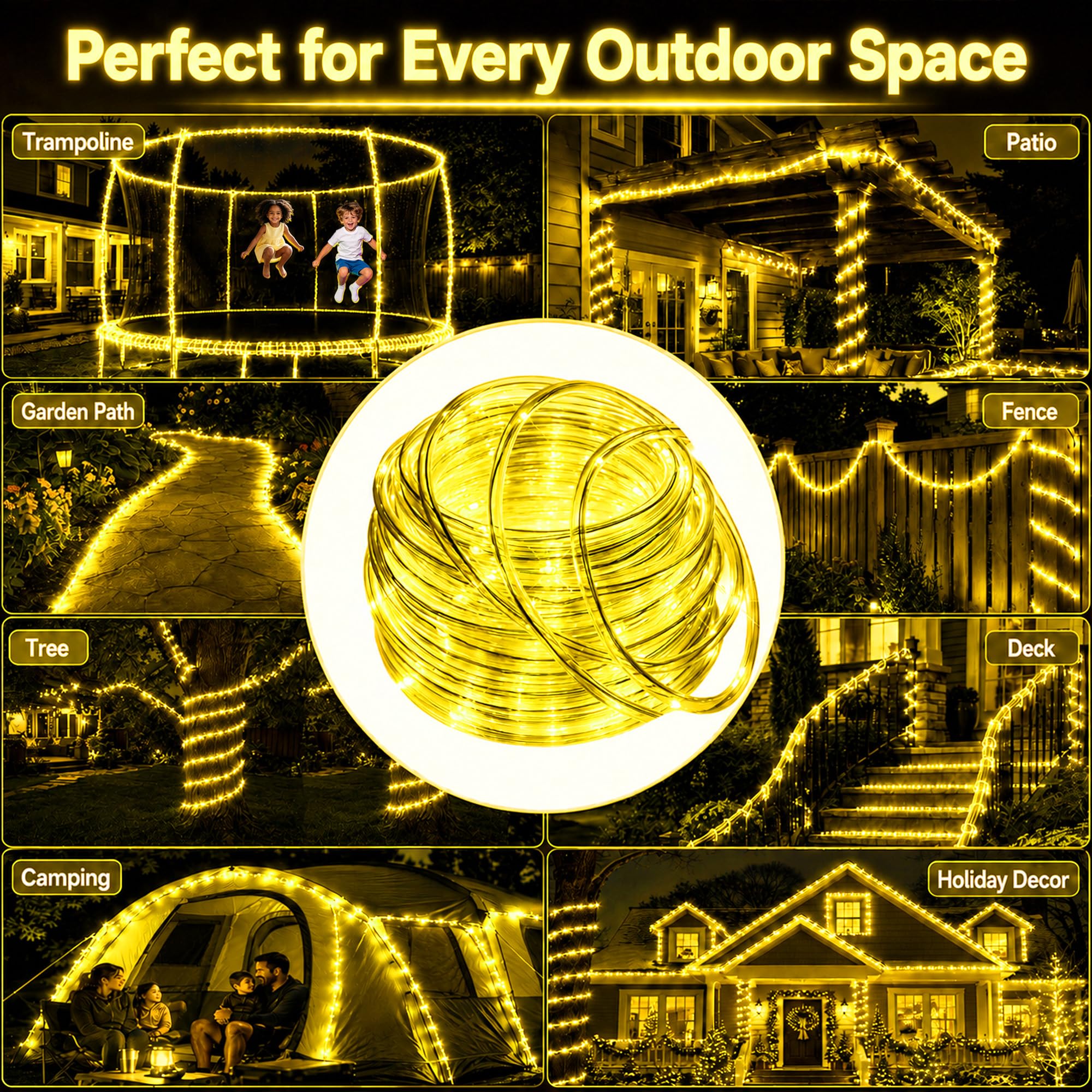 Luce a corda solare 39FT 100LED IP65 impermeabile all'aperto LED di rame fata stringa tubo luci per feste giardino cortile casa matrimonio natale Halloween festa albero decorazione illuminazione