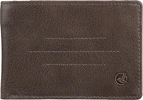 Antonio Valeria Walter, cartera de cuero de primera calidad con bloqueo RFID marrón, compacta, minimalista, para hombre, Marrón, Minimalista