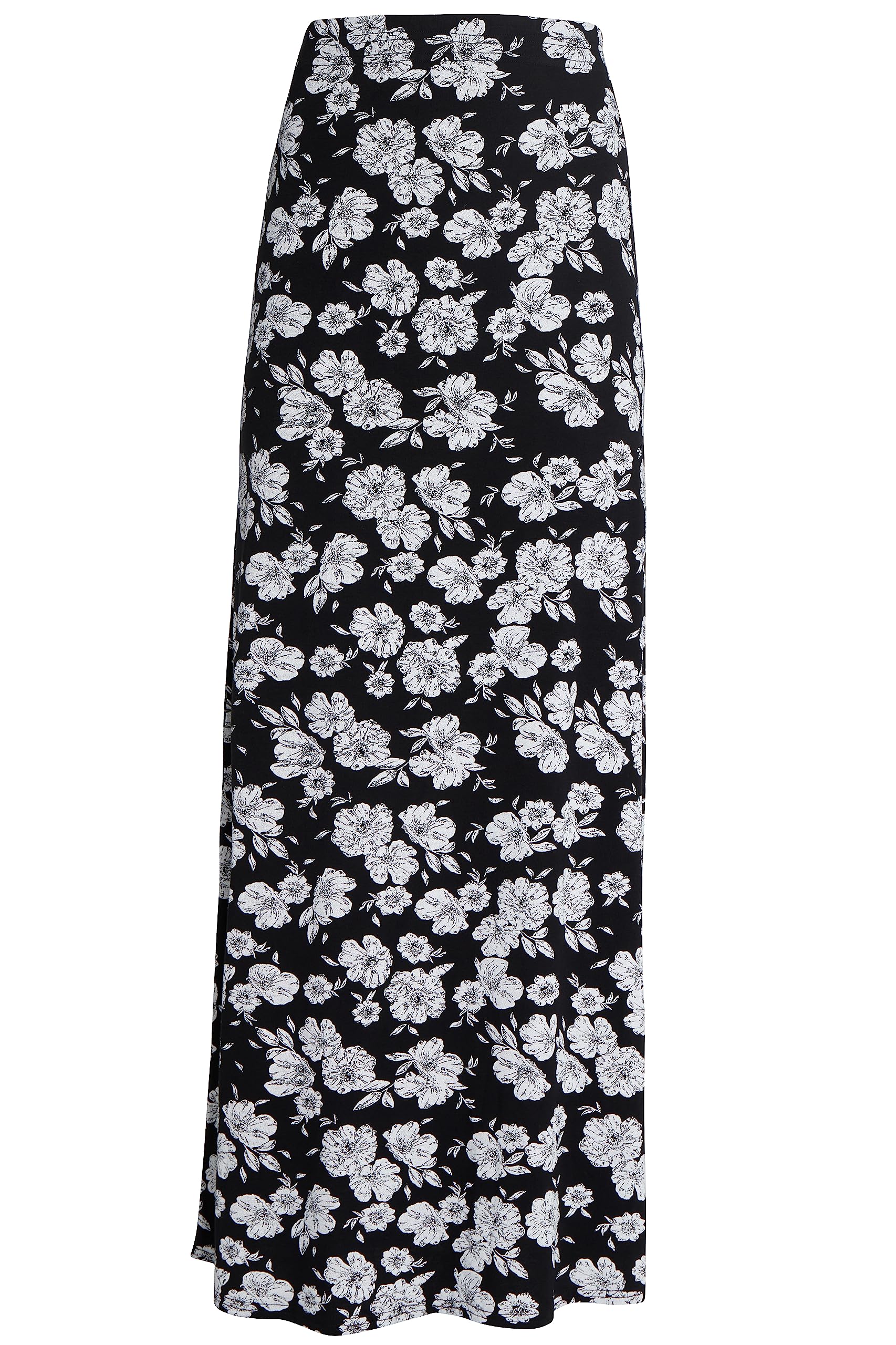 Wearall Women's (Big Flower) Paisley Print 70S Boho Stretch Long Maxi Skirt Big Flower 22-24