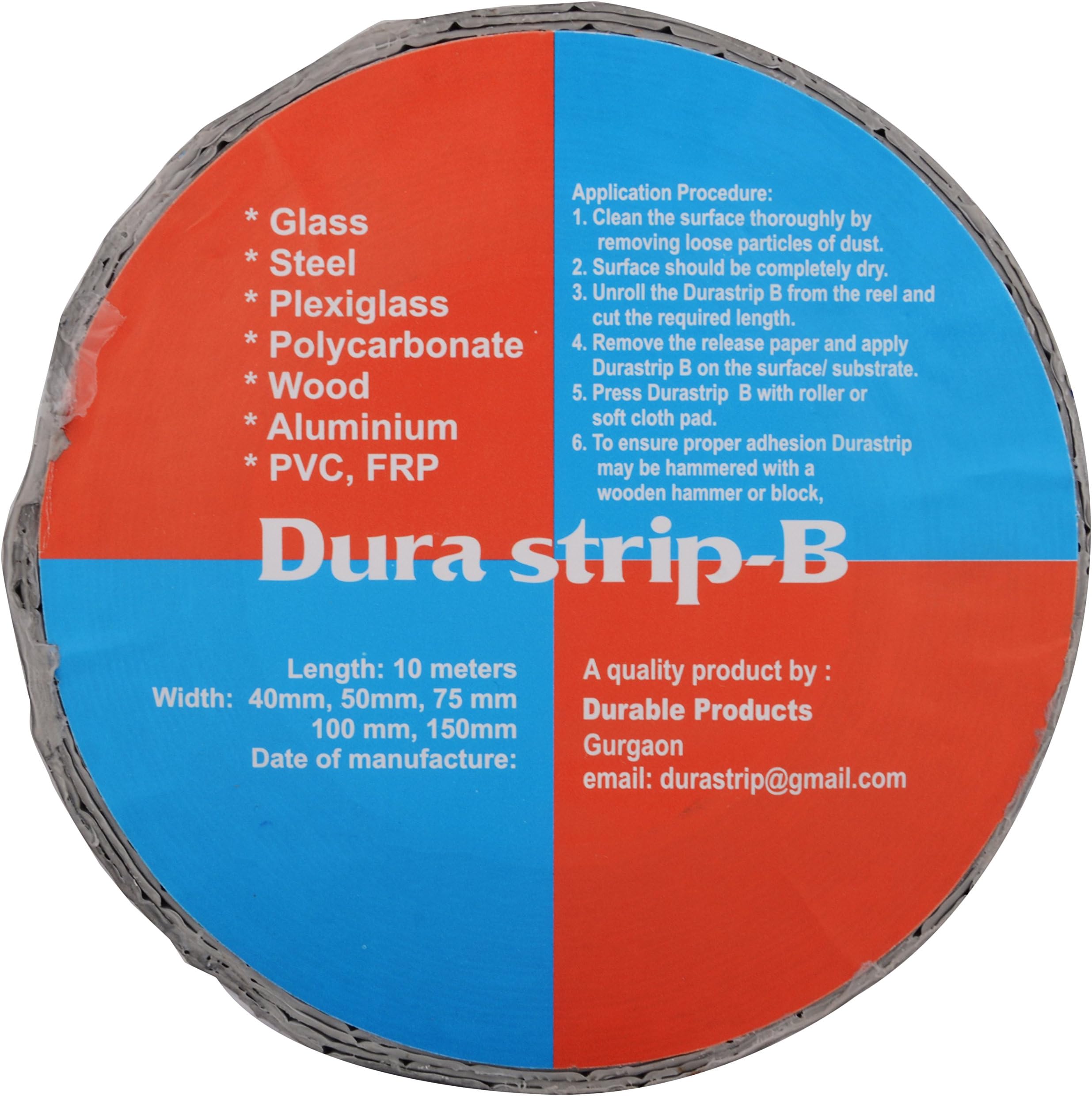 Durastrip B Butyl Self Adhesive Bitumen Flashing Tape, 1000 cm x 7.5 cm x 1.0 mm, Silver