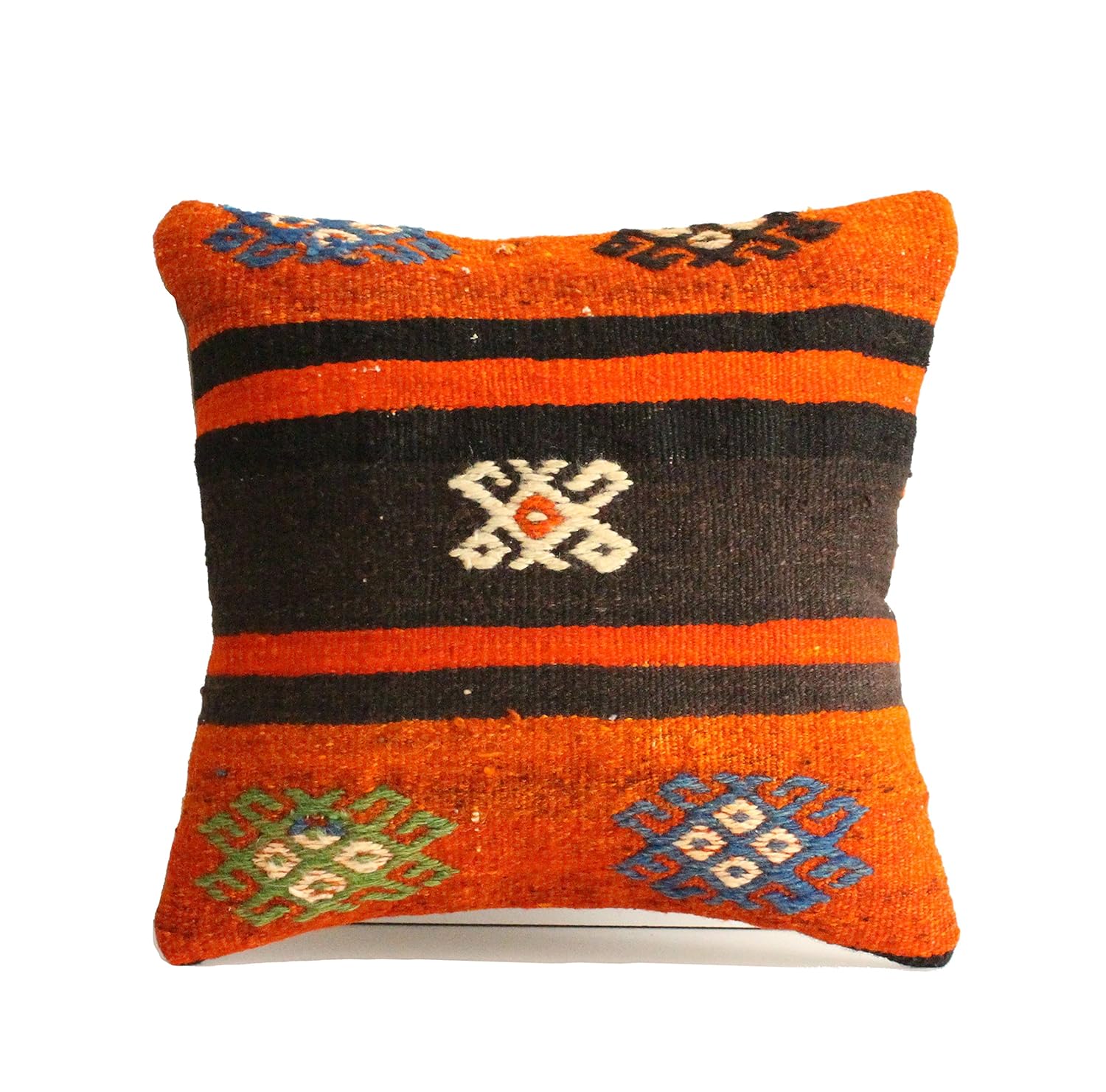 Kilim Pillow Cover 16x16 Boho Pillow Southwest Pillow
