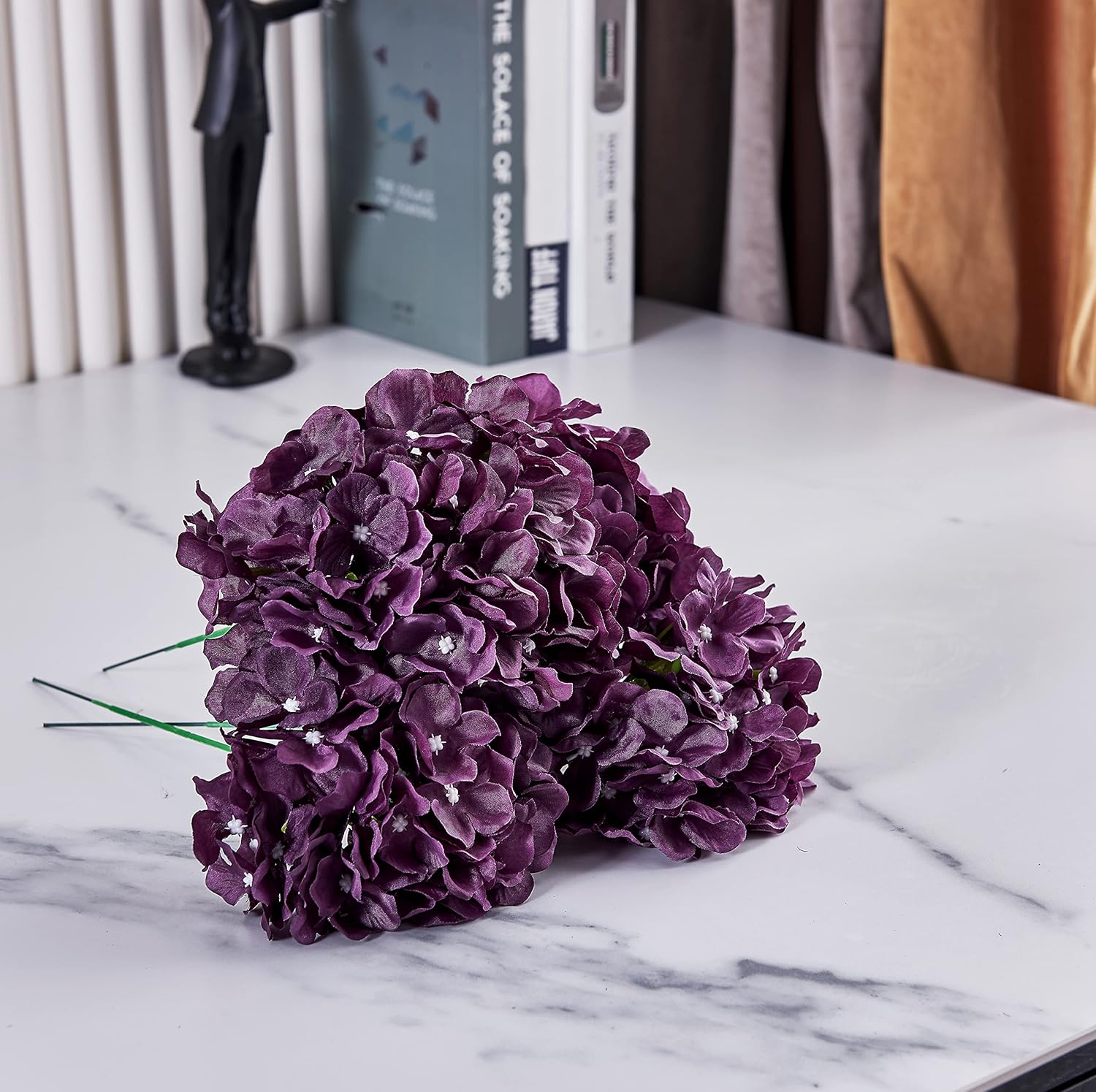 10Pcs Artificial Silk Hydrangea Flower Plum Hydrangea Silk Flowers with Stems for Wedding Bridal Show Centerpieces Bouquets DIY Floral Decor Home Decoration - Image 3