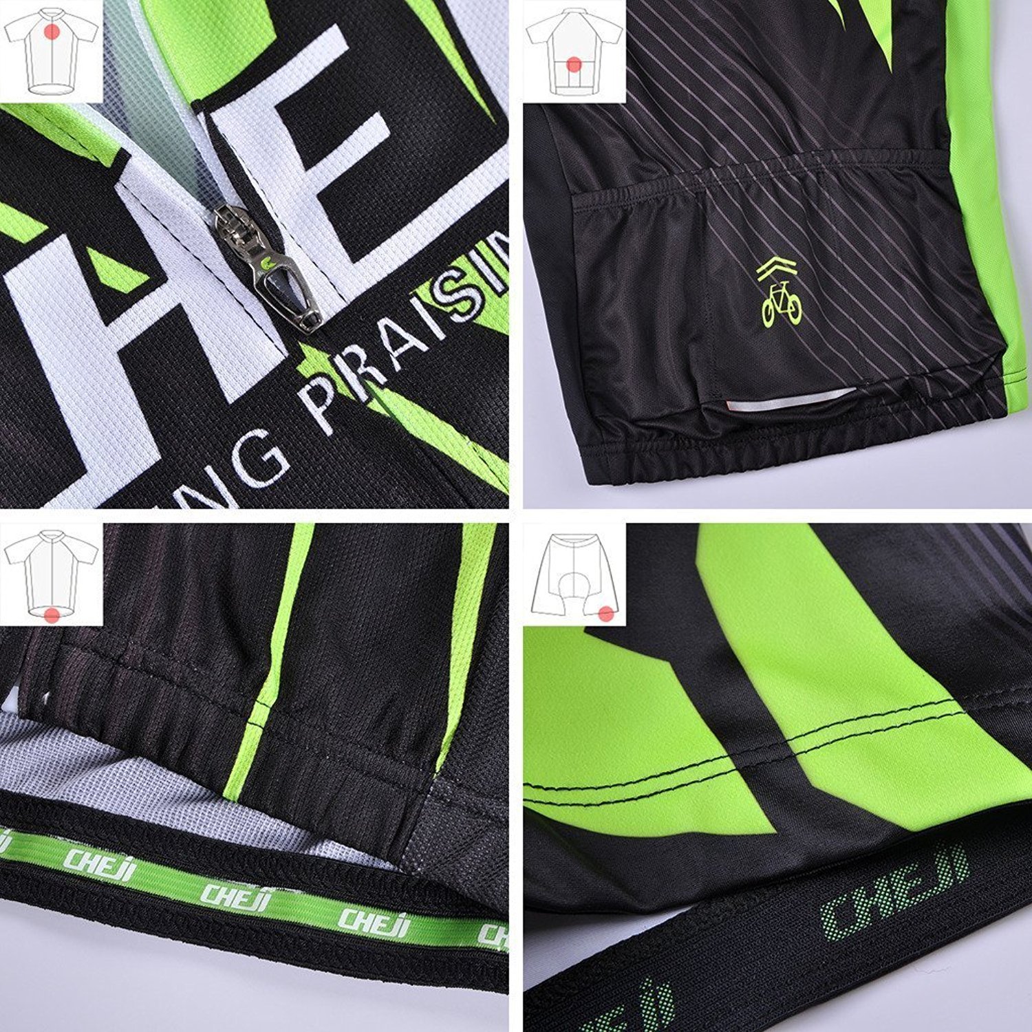 Traje De Ciclismo Niño Maillot De Ciclismo Niño (Bicicleta Camiseta Manga Corta + Pantalones con Asiento Acolchado)