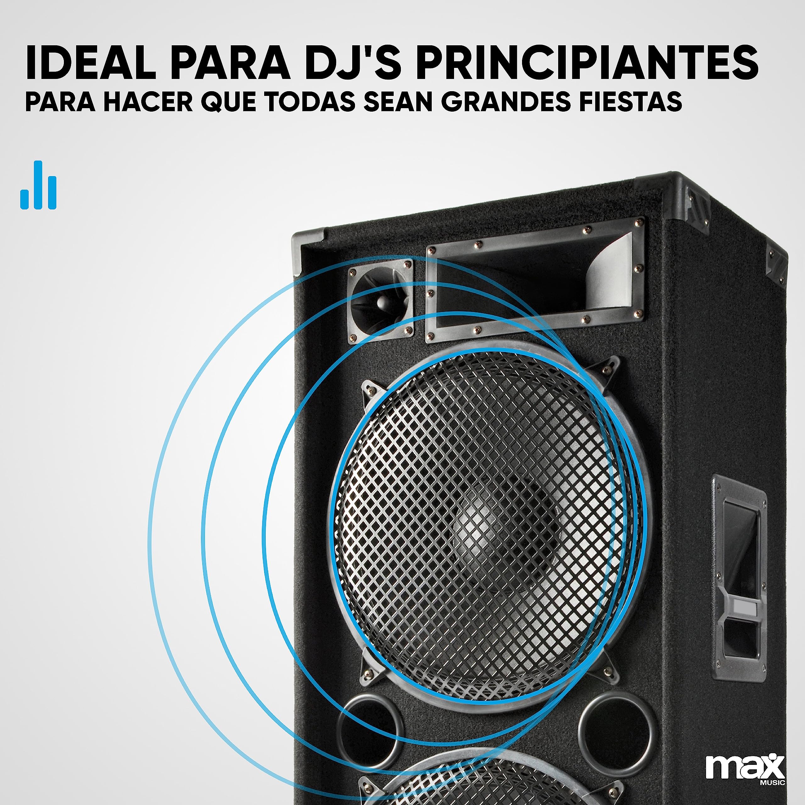 Skytec Dark Night 215 - Sistema de Sonido Completo 4000W con Doble Altavoz de 15", Amplificador Incluido, 3 vías, Graves potentes, Ideal para DJ, Fiestas y Eventos Grandes