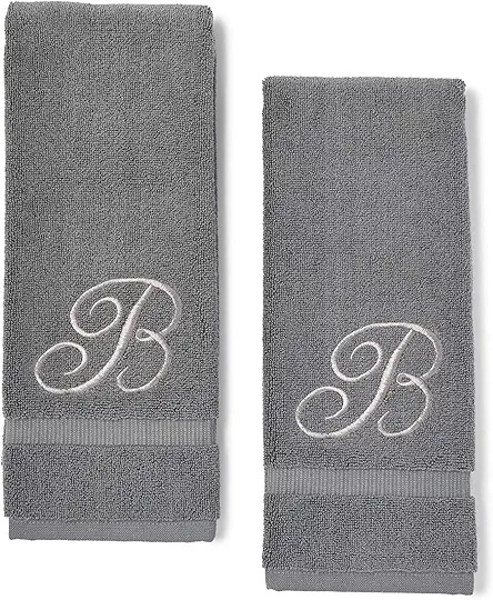 Juvale 2 Pack Letter B Monogrammed Hand Towels,...