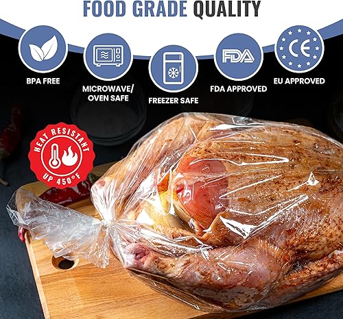 Miniatura 3 de Bolsas para hornear para horno para cocinar, asar carne, pollo, pavo, hervir mariscos, verduras, plástico transparente, apto para congelador,