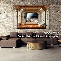 Vista 131 de BUBOS - Paquete de 8 paneles acústicos artísticos y autoadhesivos de insonorización, 48 x 32 pulgadas, acondicionamiento acústico y decorativos