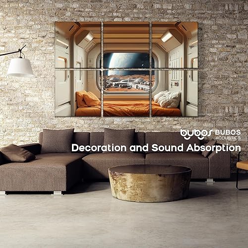 Miniatura 148 de BUBOS Paquete de 8 paneles acústicos artísticos insonorizados, paneles de pared de 47.2 x 31.4 pulgadas, paneles de pared acústicos decorativos