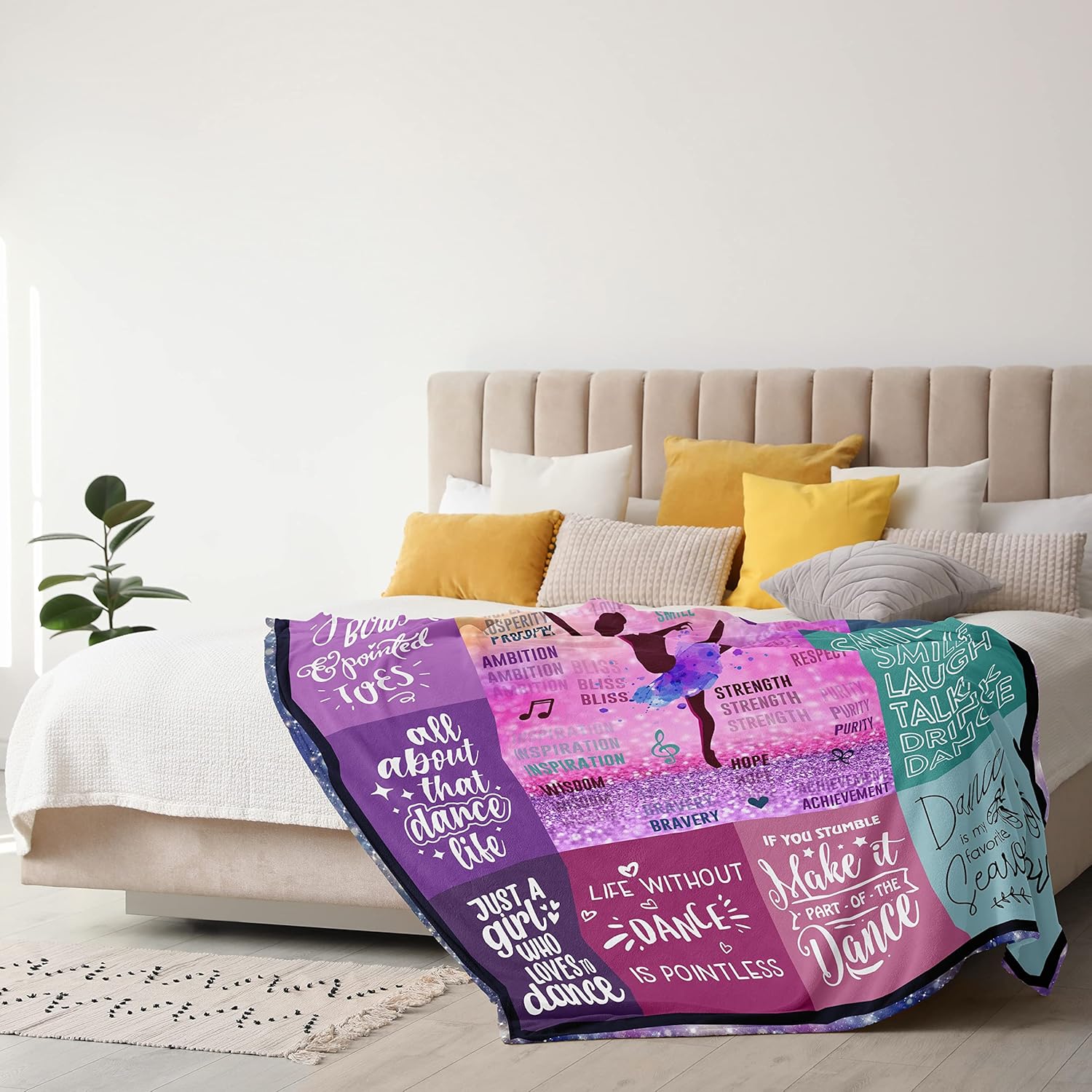 Xutapy Dance Gifts Blanket 60’’x50’’, Dance Recital Gifts for Girls Teens Teacher Team, Ballet/Ballerina/Dancer Present, Dancing Staff/Accessories - Image 2