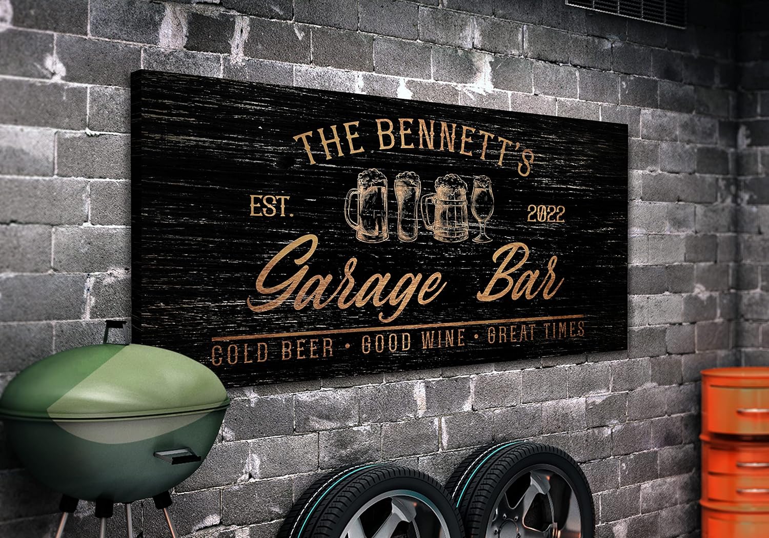 Custom Garage Bar Sign, Garage Lounge Sign, Man Cave Sign