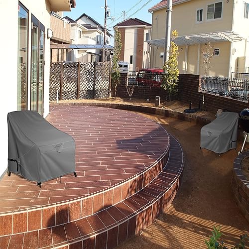 Miniatura 7 de Fundas impermeables para sillas de patio, 35 pulgadas de ancho x 37 pulgadas de profundidad x 32 pulgadas de alto, fundas giratorias para sillas de