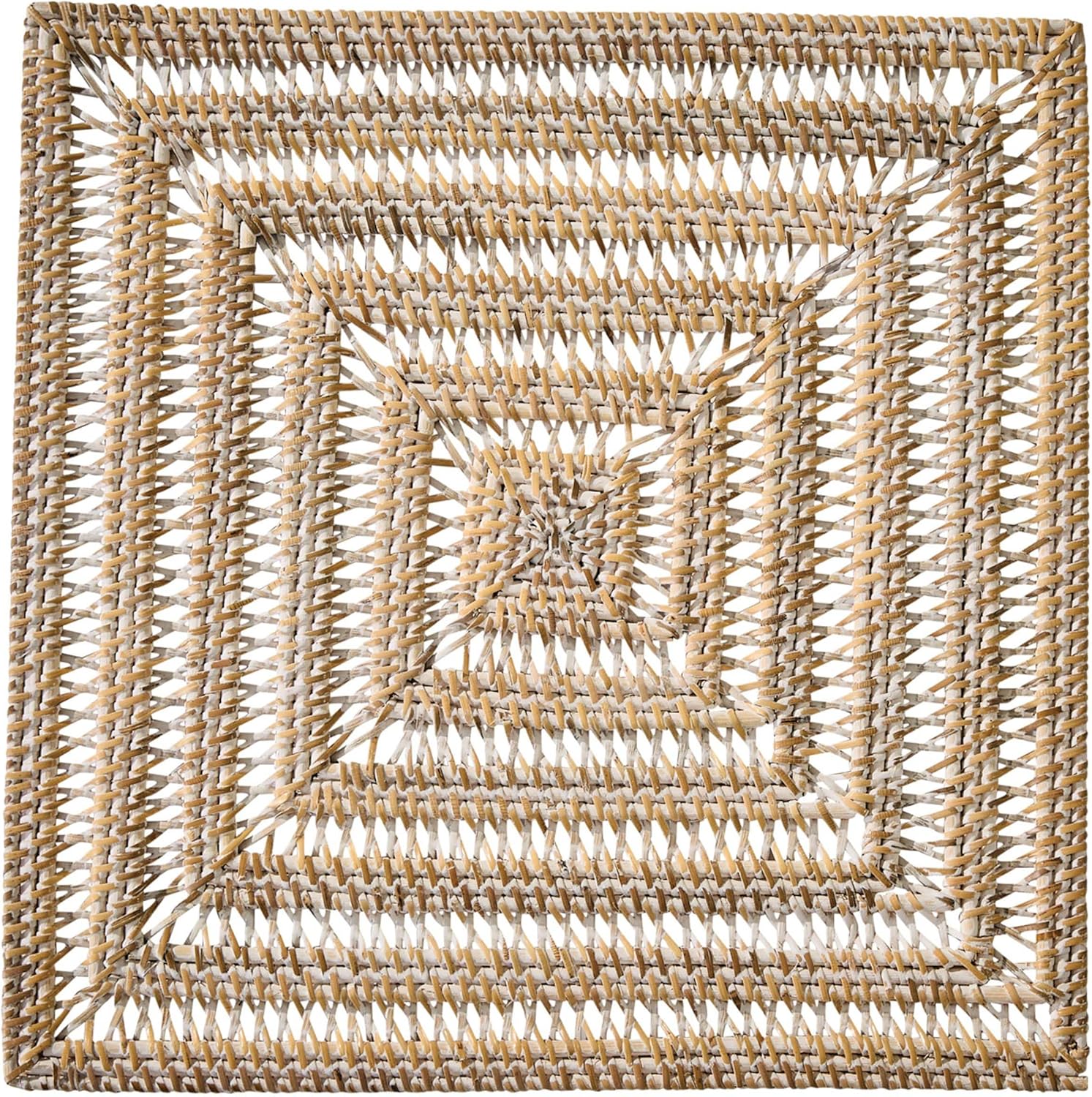 Park Designs Split P Whitewashed Rattan Square Charger Set of 4