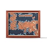ZE WOOD Game Of Thrones 3D Map - Unique Collectible Wooden Map - Modern Rustic Decorative Home Decor for Game of Thrones Fans (Reddish Brown, Dark Edition, XL)