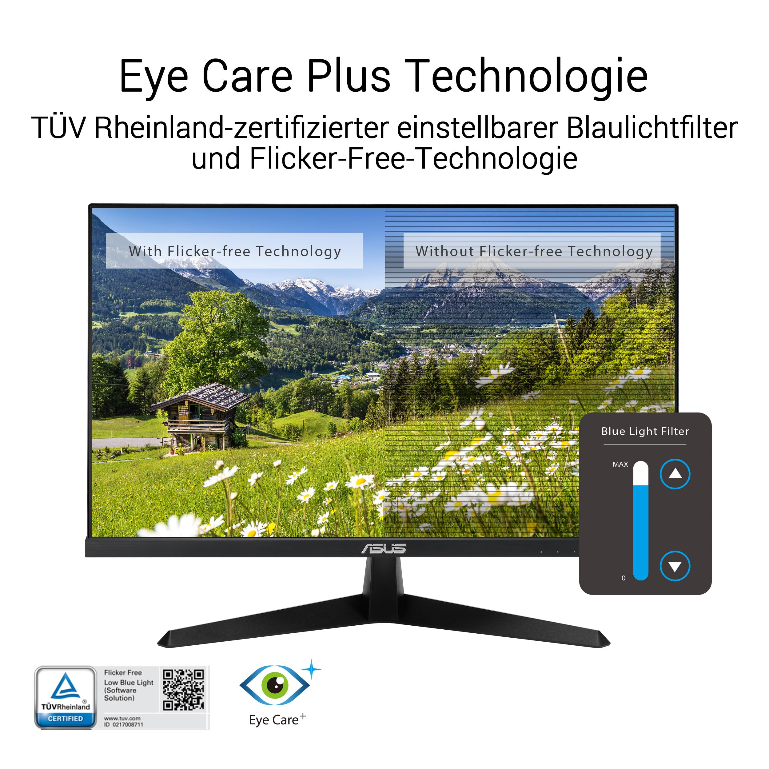 ASUS VY279HGR 27 Zoll Full HD Monitor 120 Hz 1ms MPRT AdaptiveSync IPS Panel Vesa 100x100 16:9 1920x1080 HDMI D-Sub