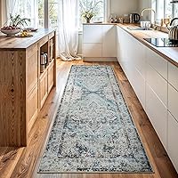 Vista 64 de Bloom Rugs Alfombra de pasillo lavable antideslizante de 7 pies – Beige/Gris Camino tradicional para entrada, pasillo, baño y cocina