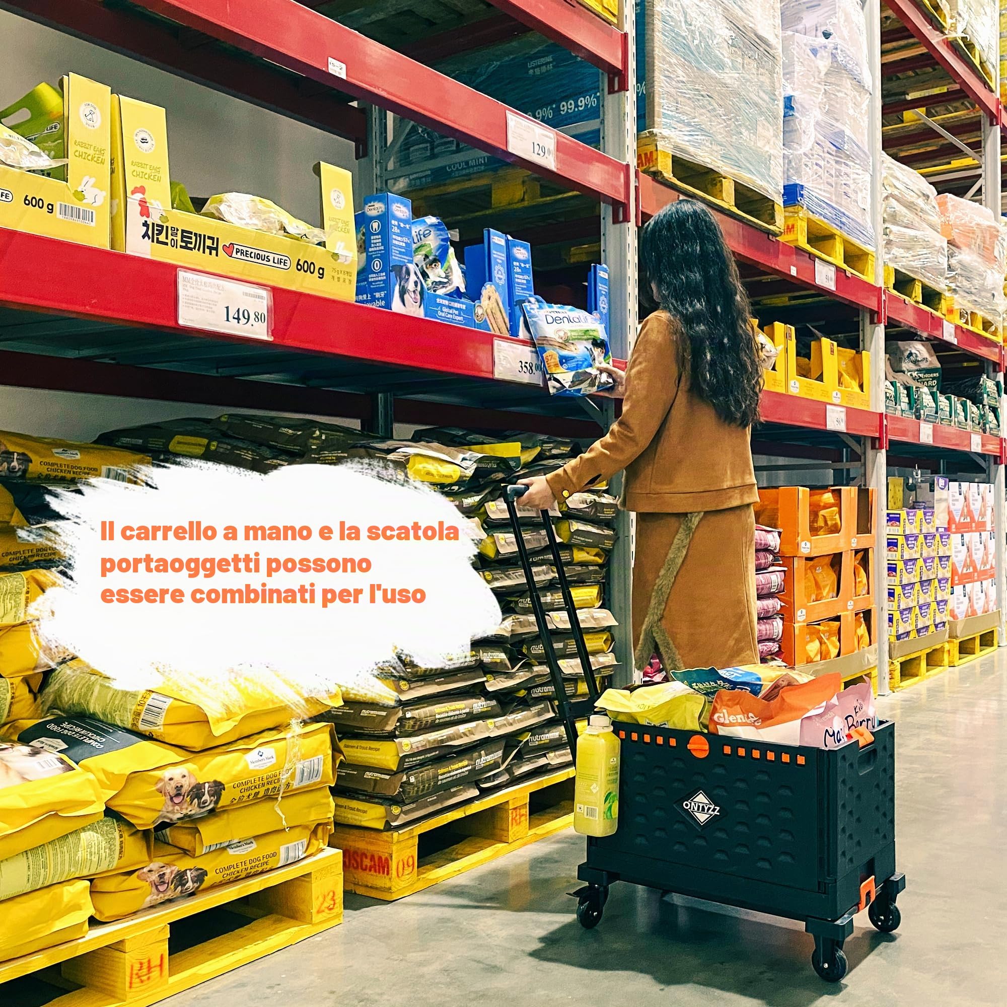 Pieghevole Cassa In Plastica Scatola di Immagazzinaggio Cestino Grande Cestini di Stoccaggio 34*36*56CM Impilabile Scatola Pieghevole 60L Cestino Contenitore per Casa Ufficio All'aperto Campeggio