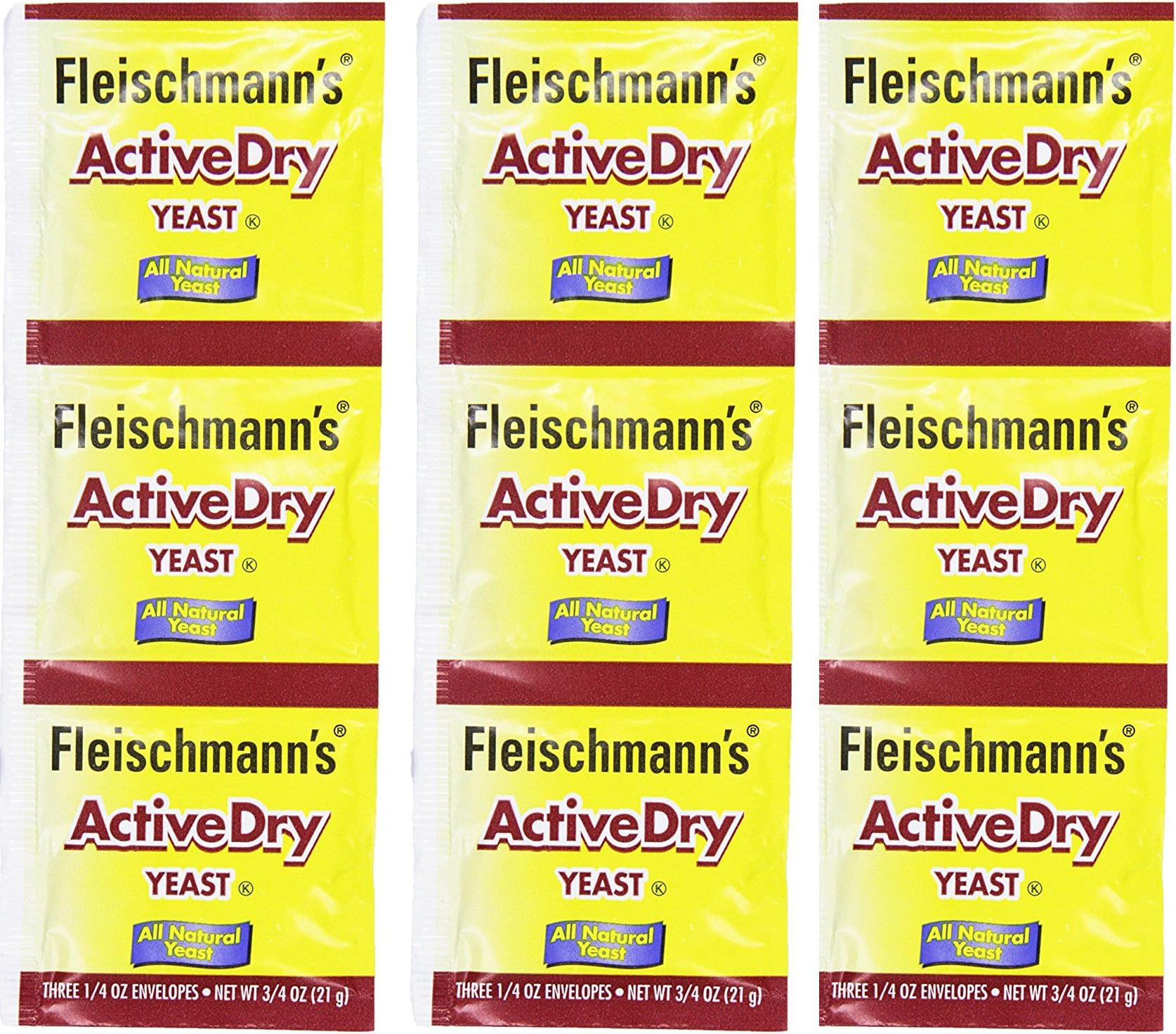 Fleischmann's Active Dry Yeast,0.25 Ounce, 9 Count