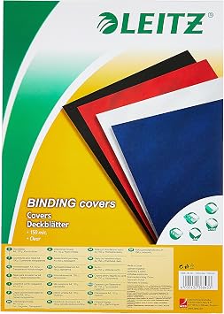 Leitz 73860003 A4 Cover Pages Transparent Plastic Film 100-Pack