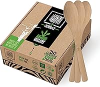 Vista 7 de 2ZEBRAZ - Juego de cubiertos de bambú – 100 utensilios desechables (50 tenedores, 25 cuchillos, 25 cucharas) Cubiertos suaves reutilizables
