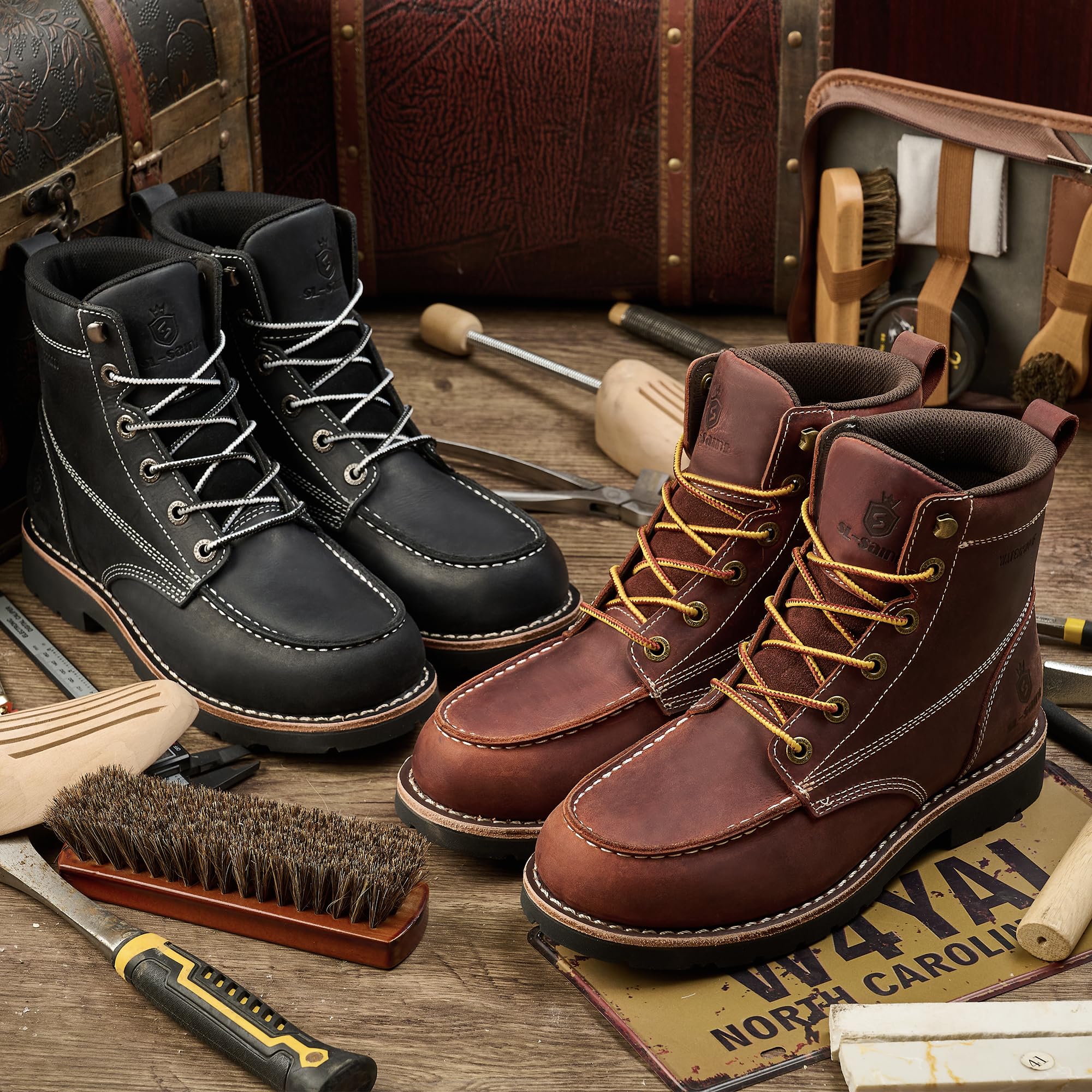 Fait à La Main Imperméables Souple Moc Toe Bottes Classique Cuir véritable Welts Cheville Mode