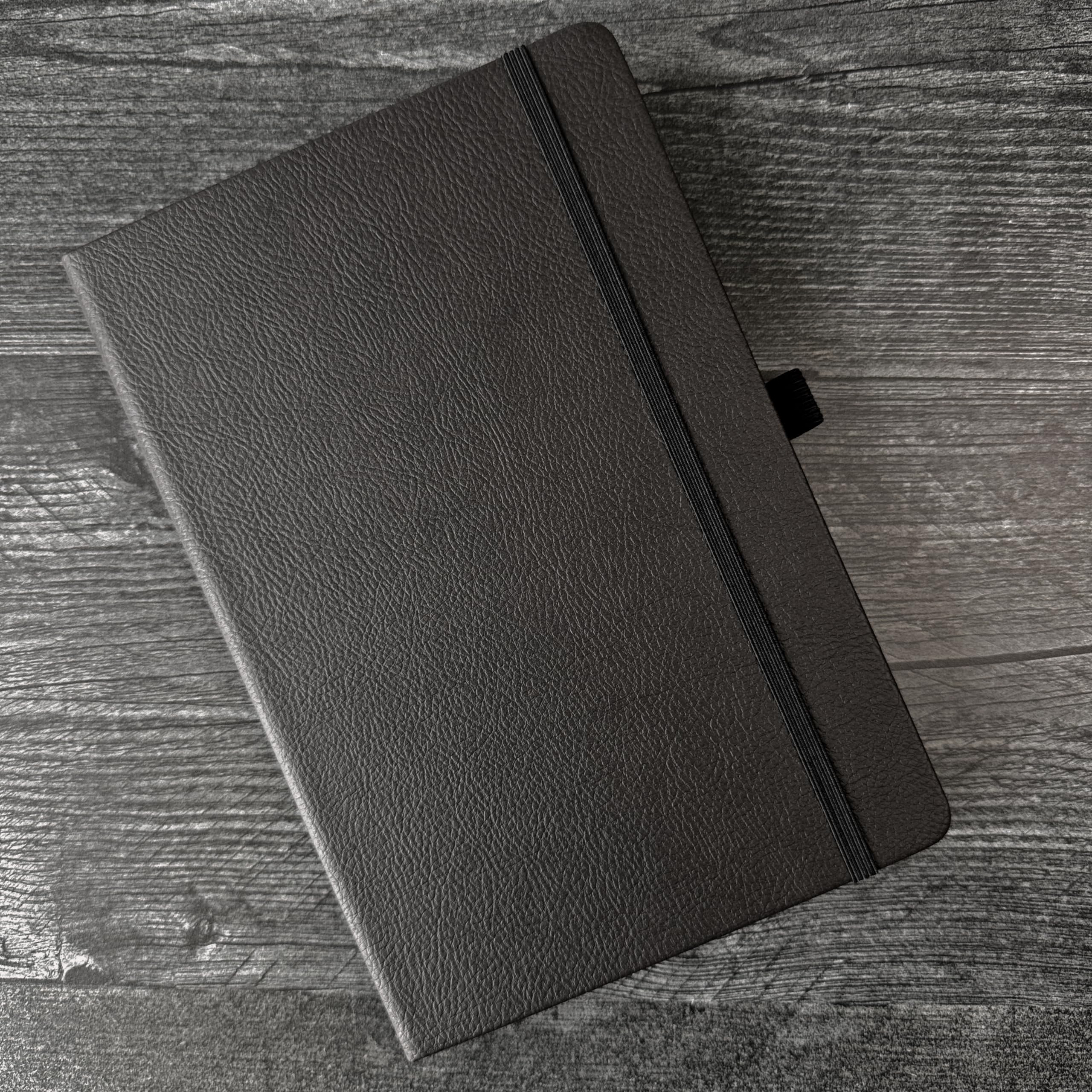 RICCO BELLO Hardcover Dot Grid Bullet Style Journal Notizbuch, flaches Design, 14,5 x 21,3 cm, dickes 160 g/m² Papier, 160 Seiten (Dunkelbraun)