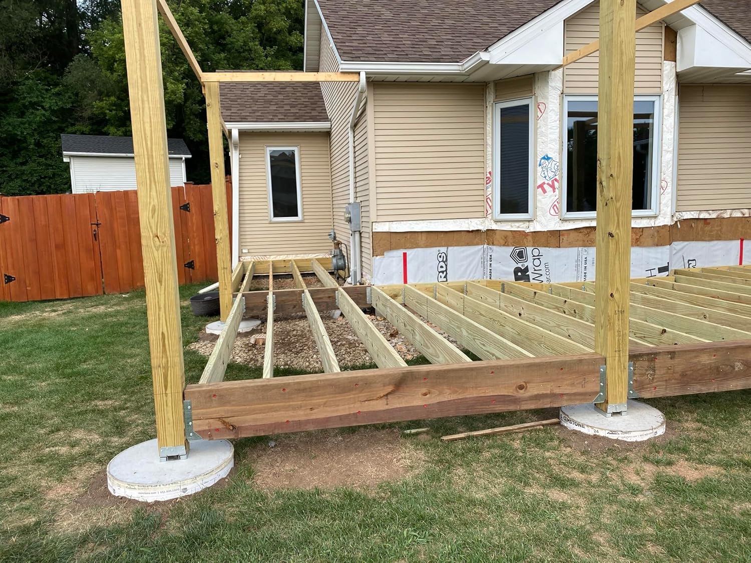 8x8 Post Base (7.5x7.5in Actual) 4-Pack - Dacromet Coated Corrosion Resistant Deck Brackets for Porch, Pergola, Shed - Standoff Concrete Anchors