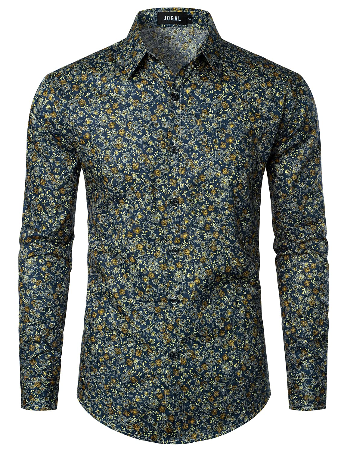 Sponsored Ad – Mens Regular fit Floral Dress Shirt Long Sleeve Printed Casual Button Down Shirts